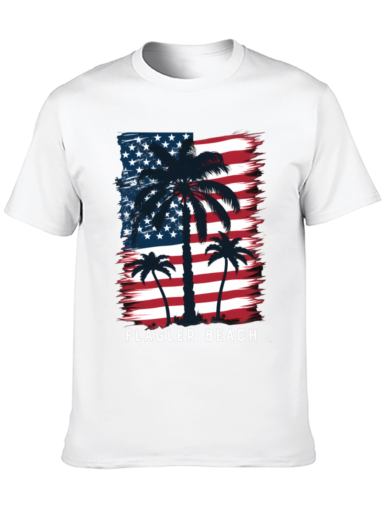 Flagler Beach American Flag Palm Tree T-Shirt