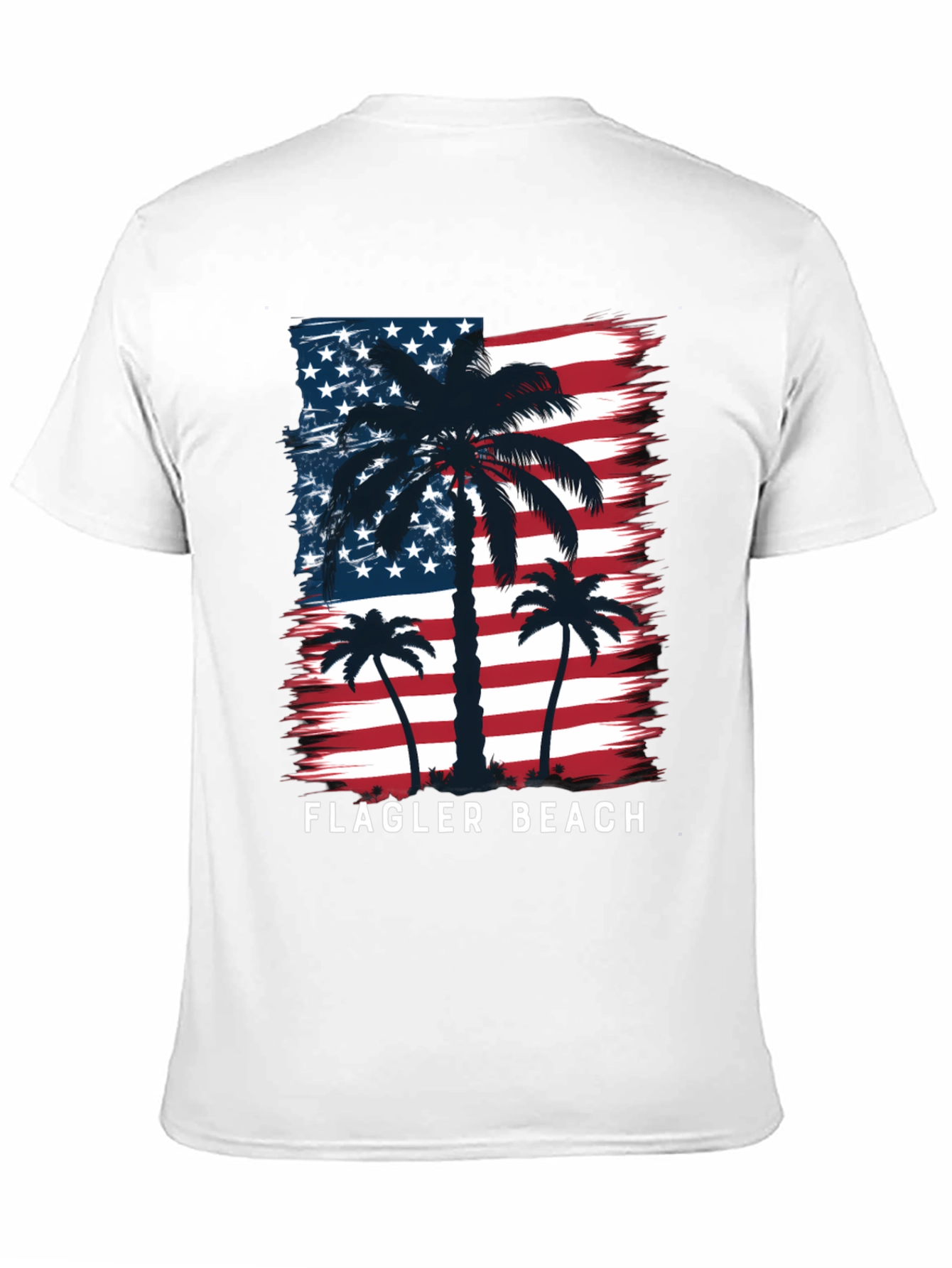 Flagler Beach American Flag Palm Tree T-Shirt