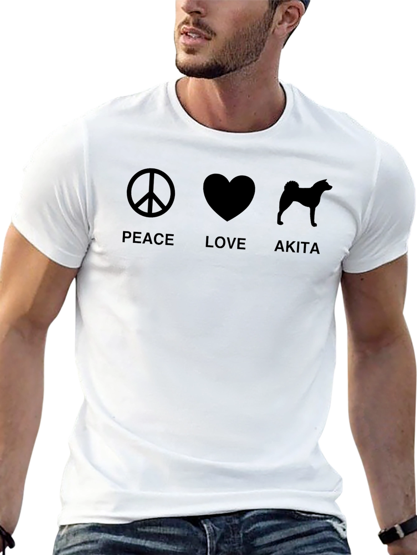 Peace Love Akita T-Shirt - Graphic Tee