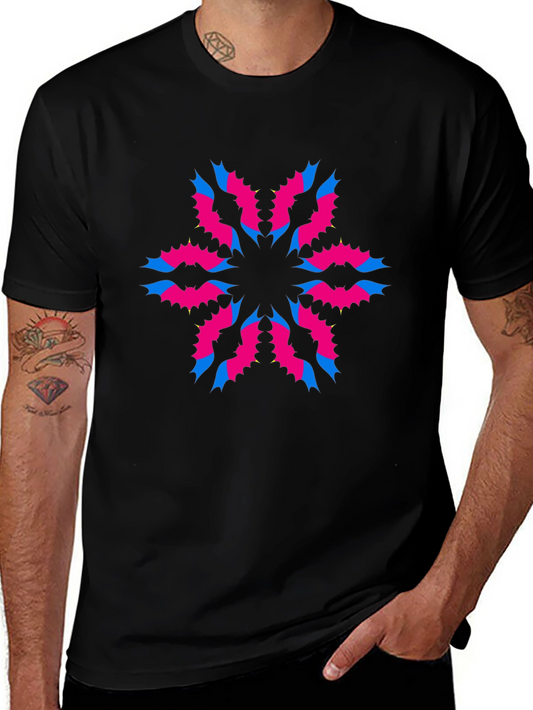 Modern Graphic Print Black T-Shirt