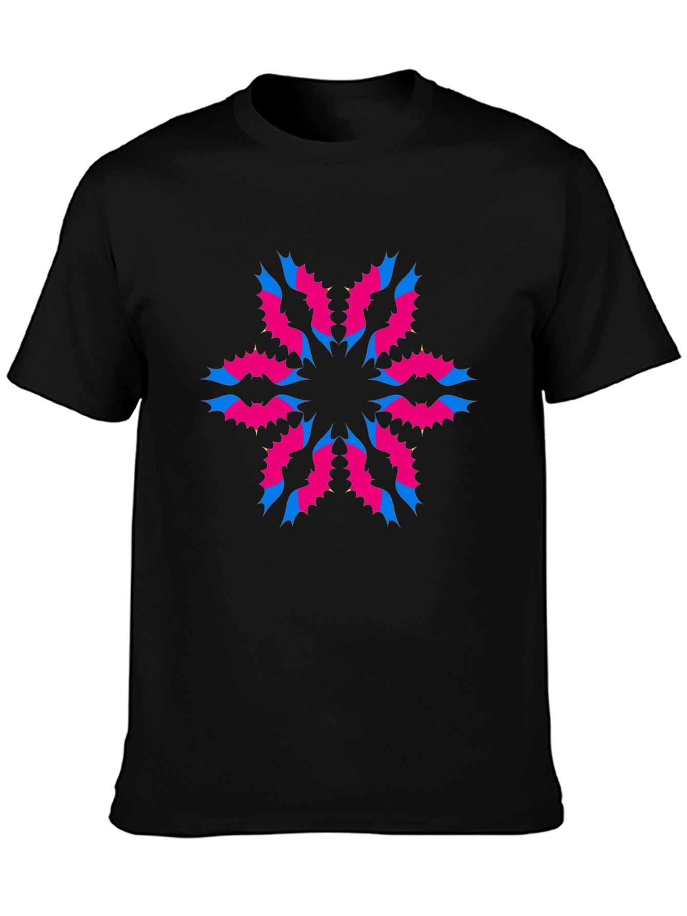Modern Graphic Print Black T-Shirt
