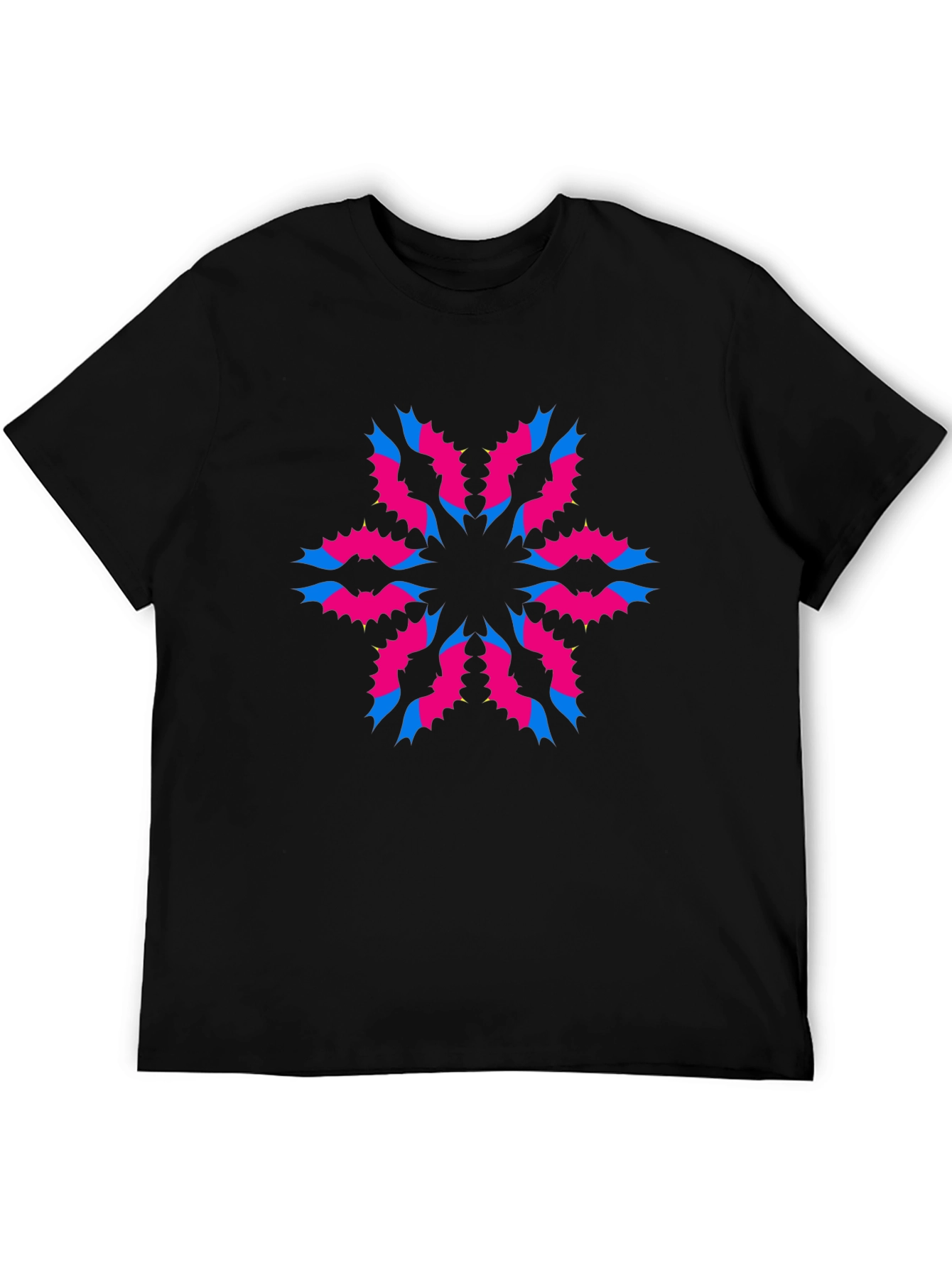 Modern Graphic Print Black T-Shirt