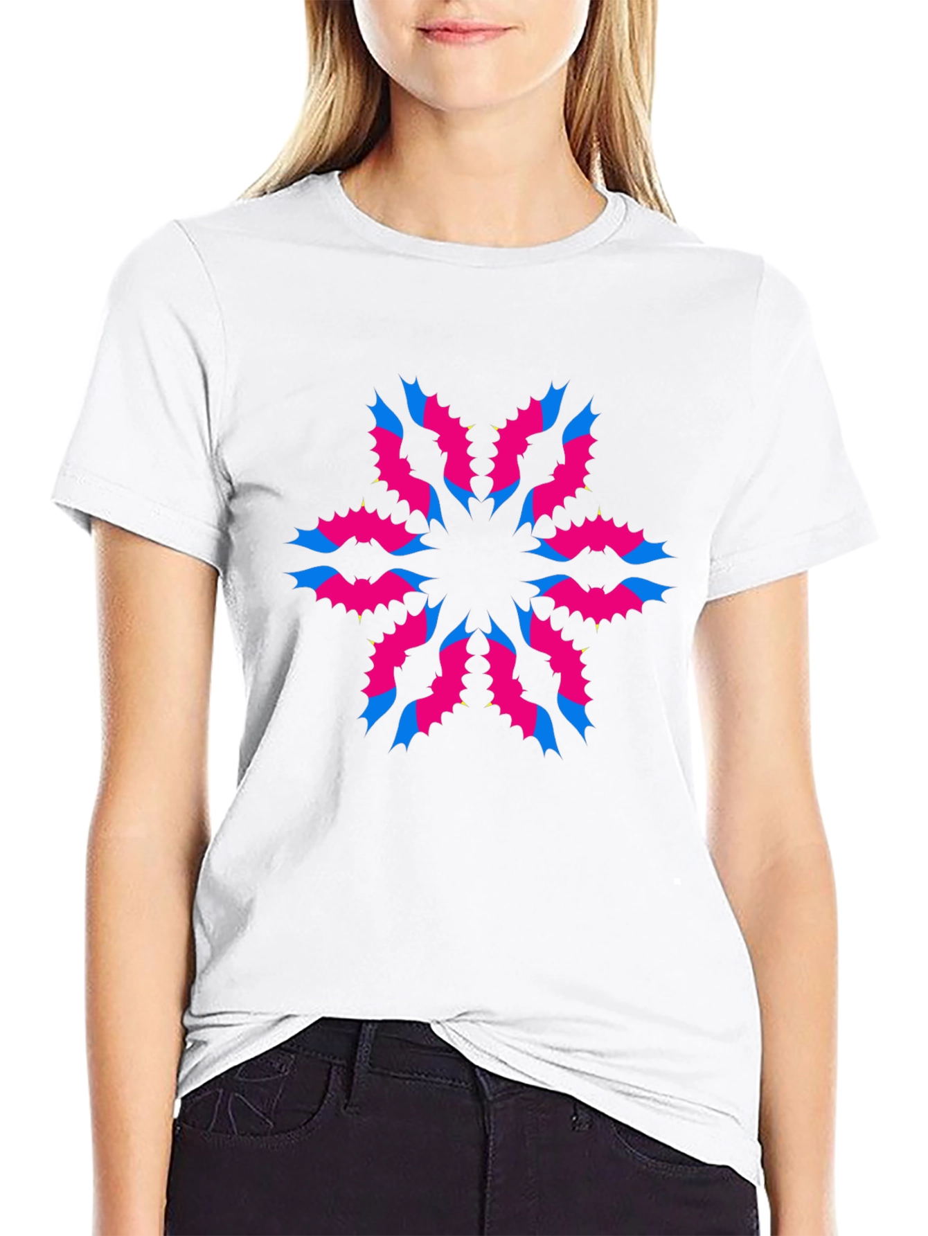 Modern Graphic Print Black T-Shirt