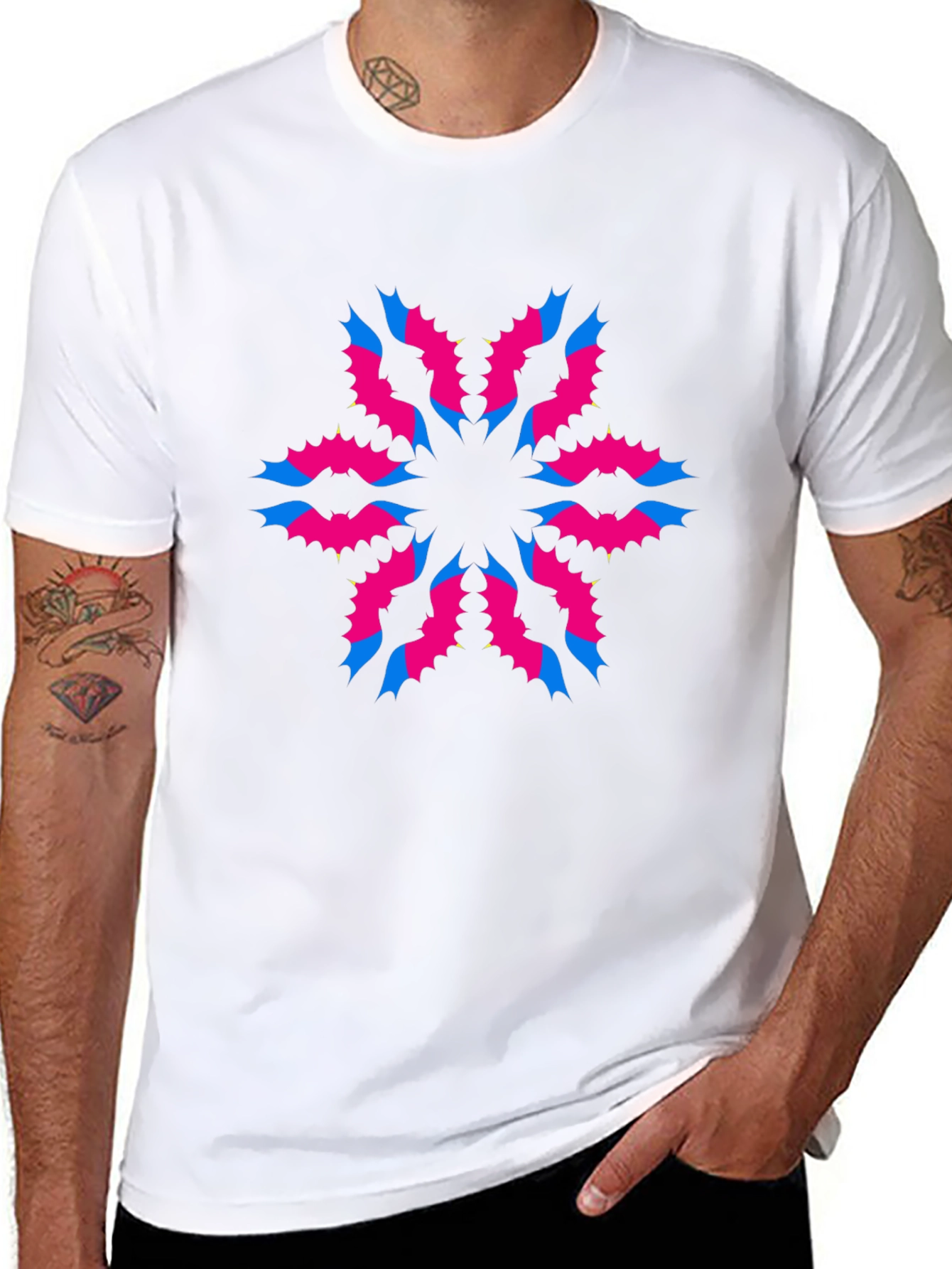 Modern Graphic Print Black T-Shirt