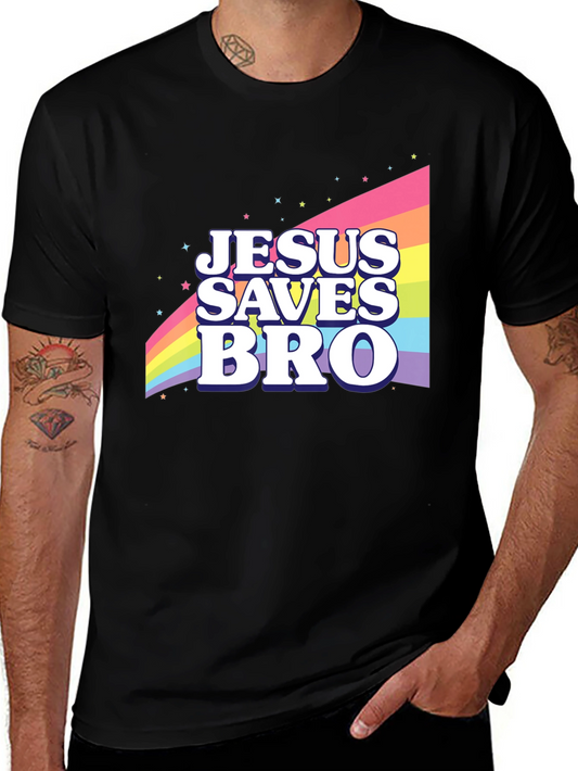Jesus Saves Bro Rainbow T-Shirt