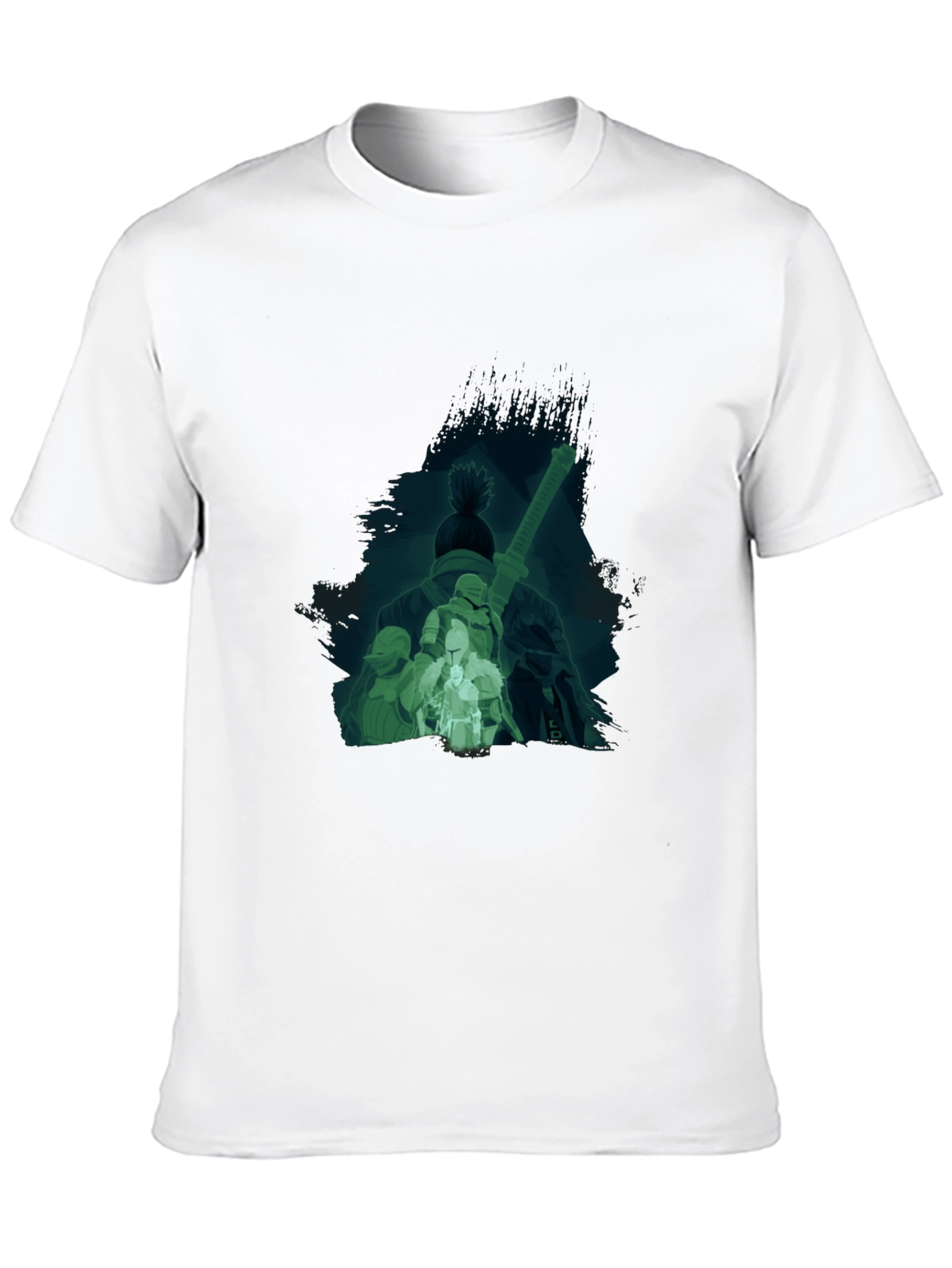 Mens Black Graphic T-Shirt - Samurai Design