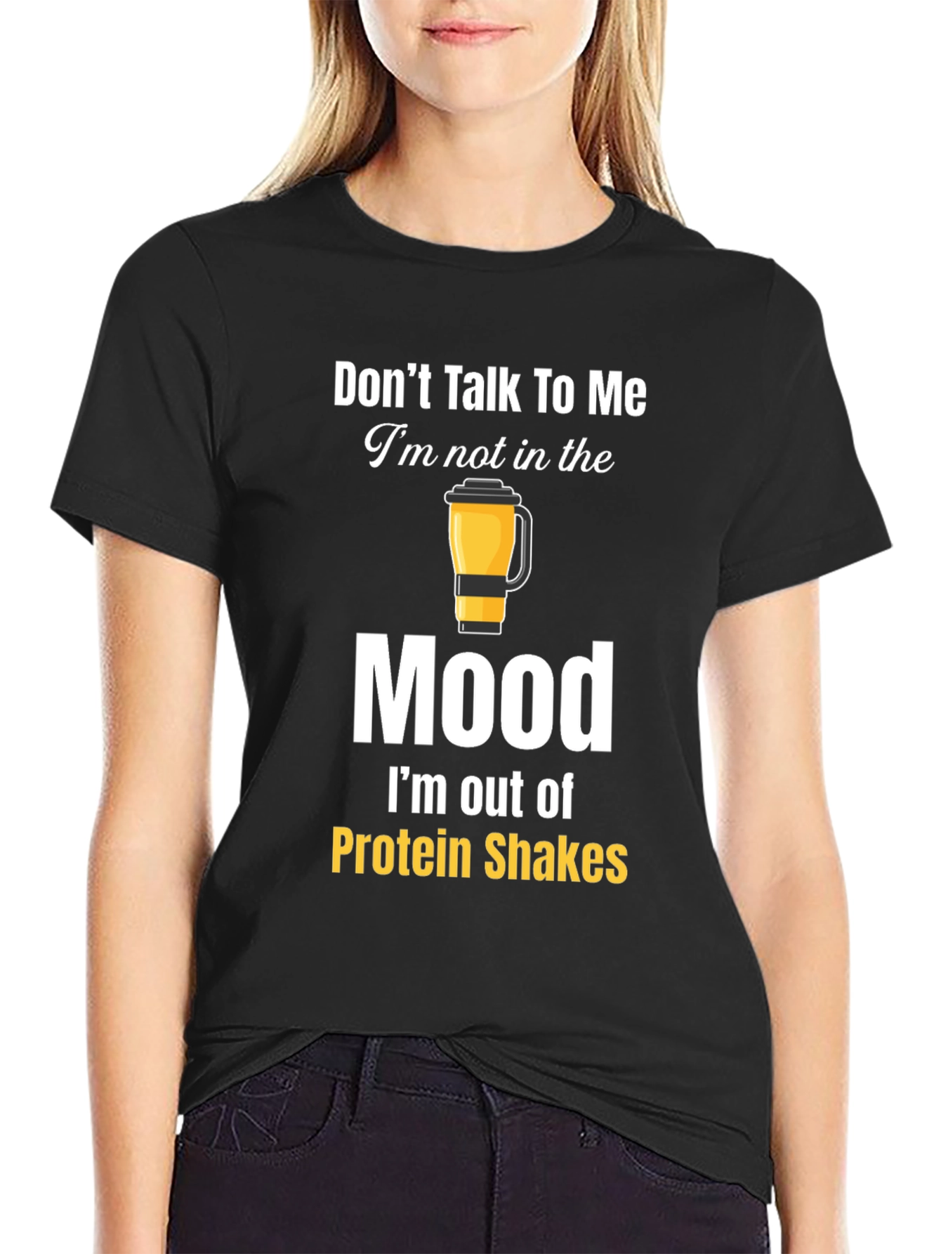 Funny Protein Shakes Mood Graphic T-Shirt