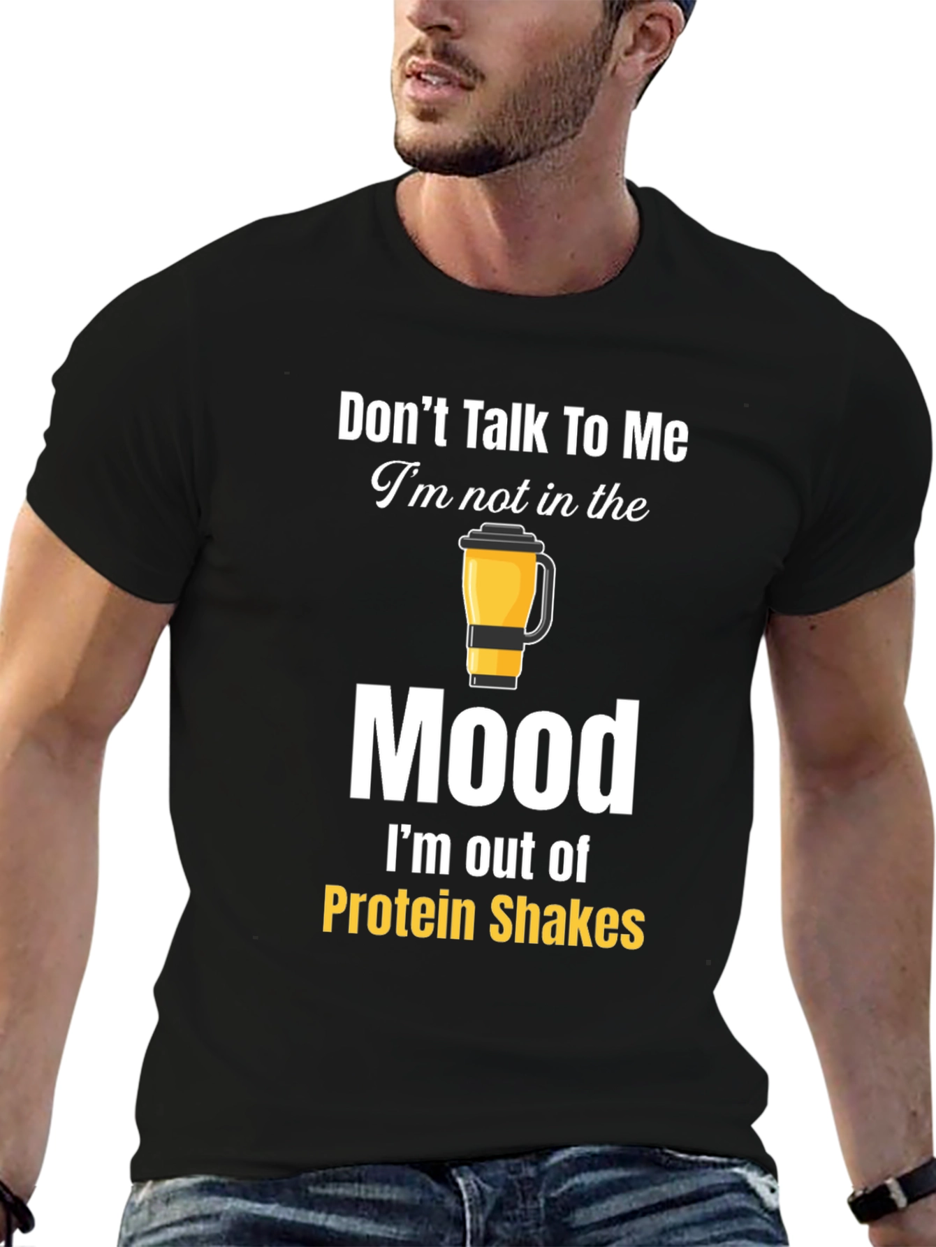 Funny Protein Shakes Mood Graphic T-Shirt