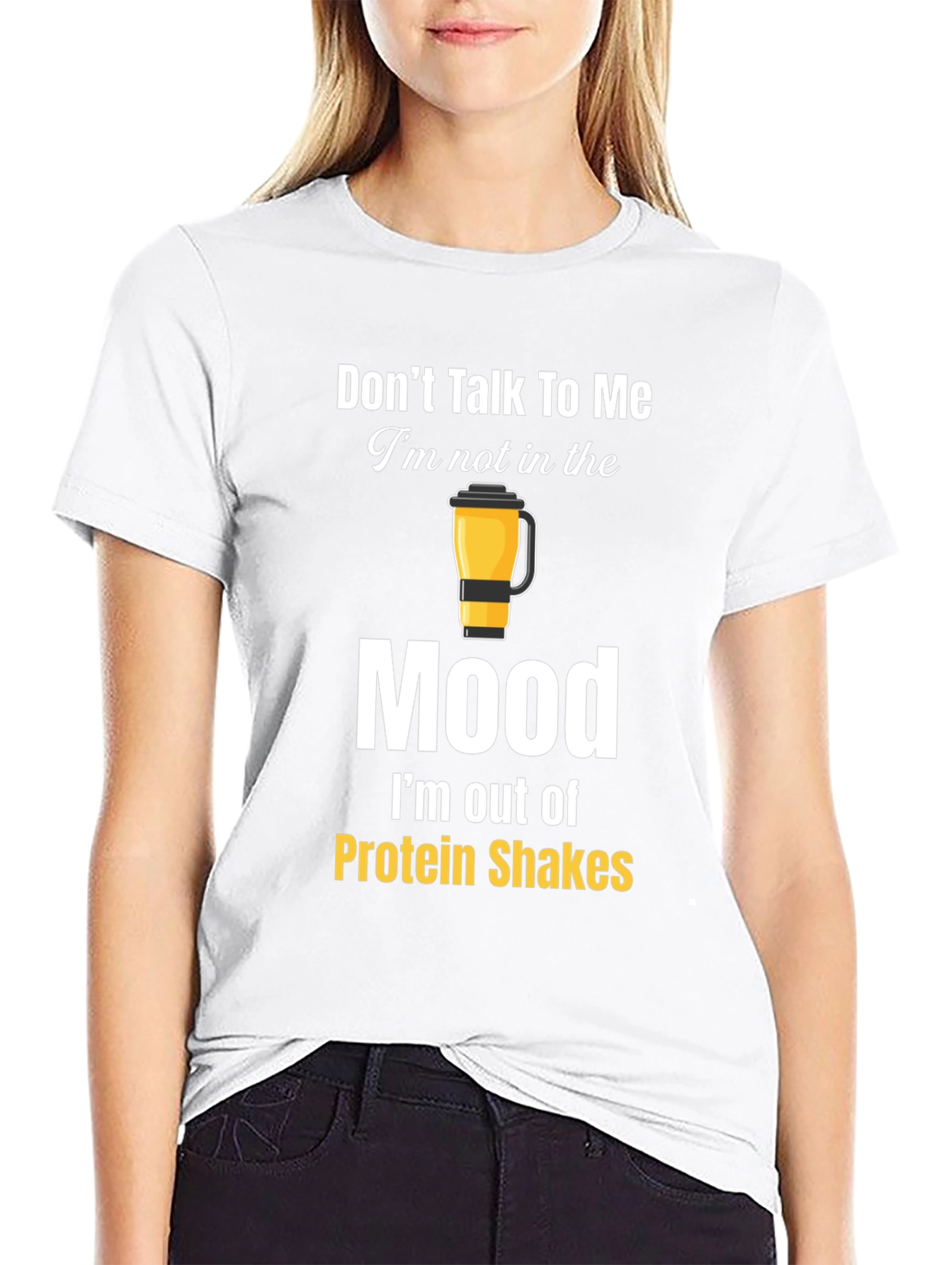 Funny Protein Shakes Mood Graphic T-Shirt