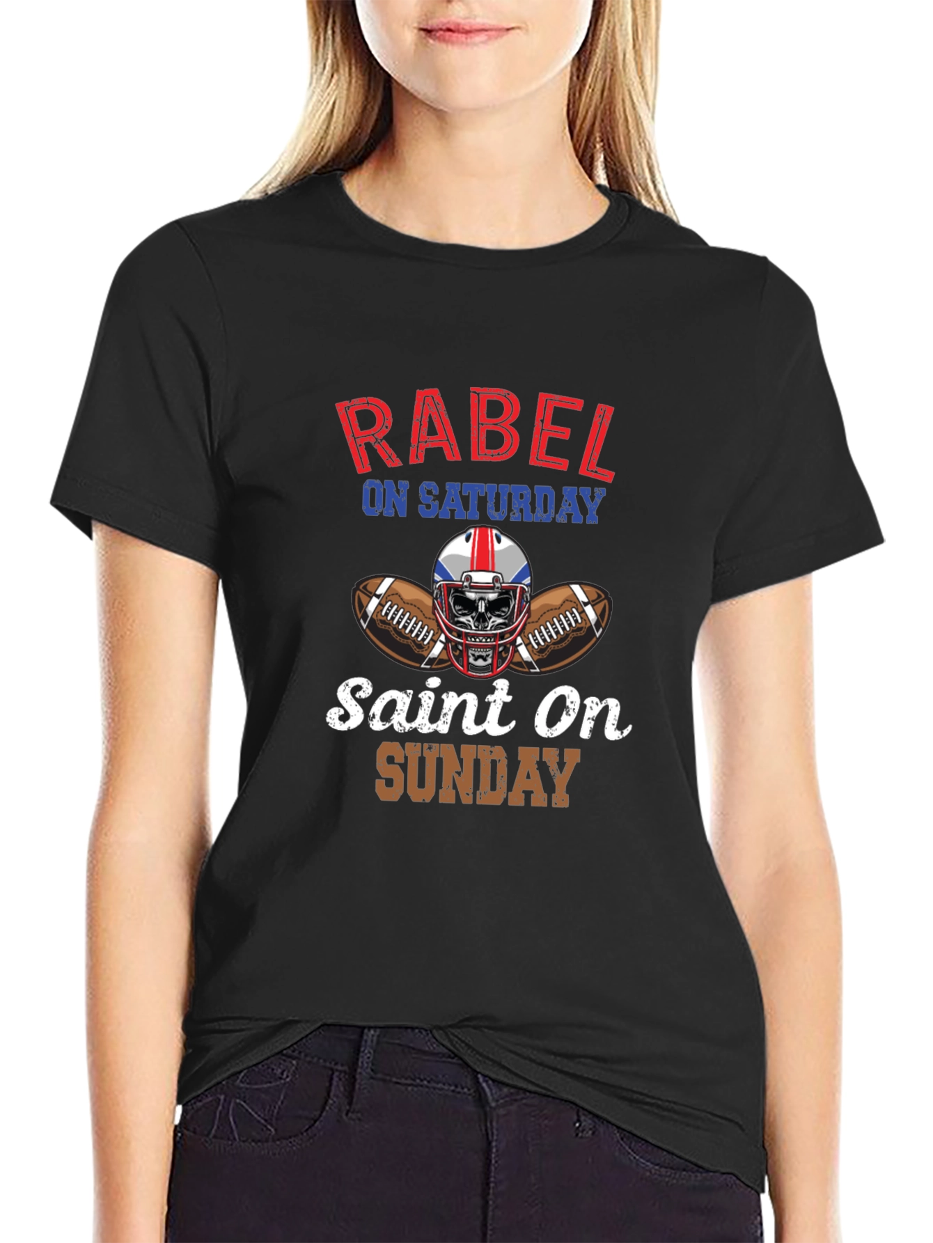 Rebel Saint Football Graphic Tee