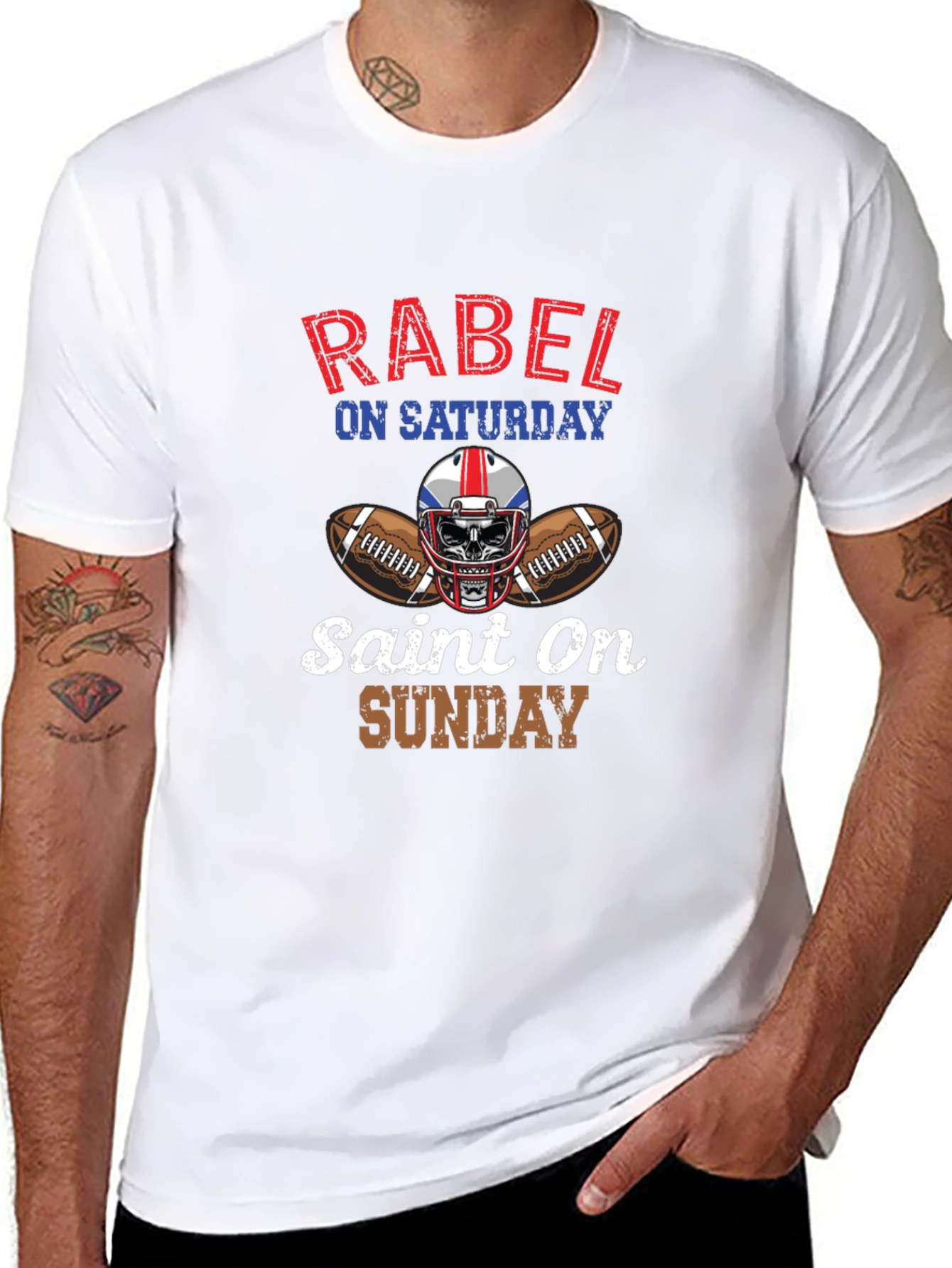 Rebel Saint Football Graphic Tee