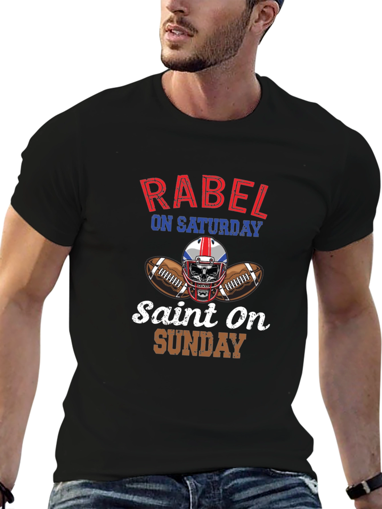 Rebel Saint Football Graphic Tee