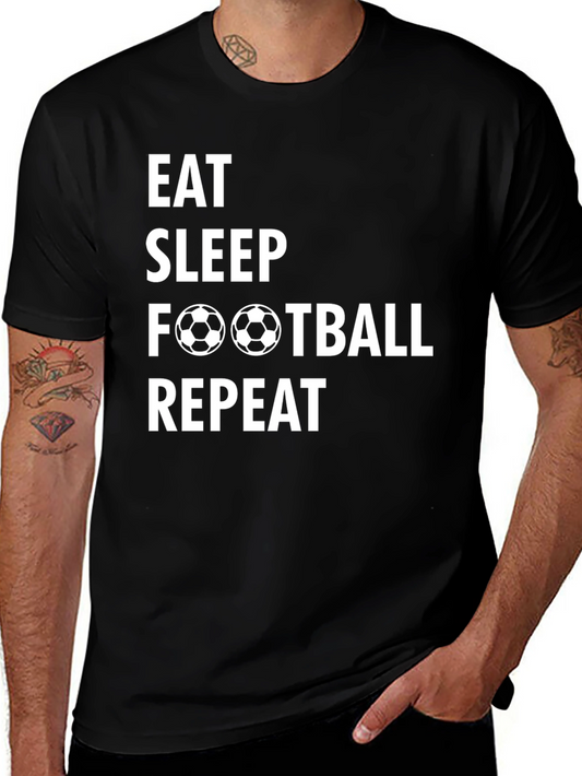 Eat Sleep Football Repeat Graphic T-Shirt