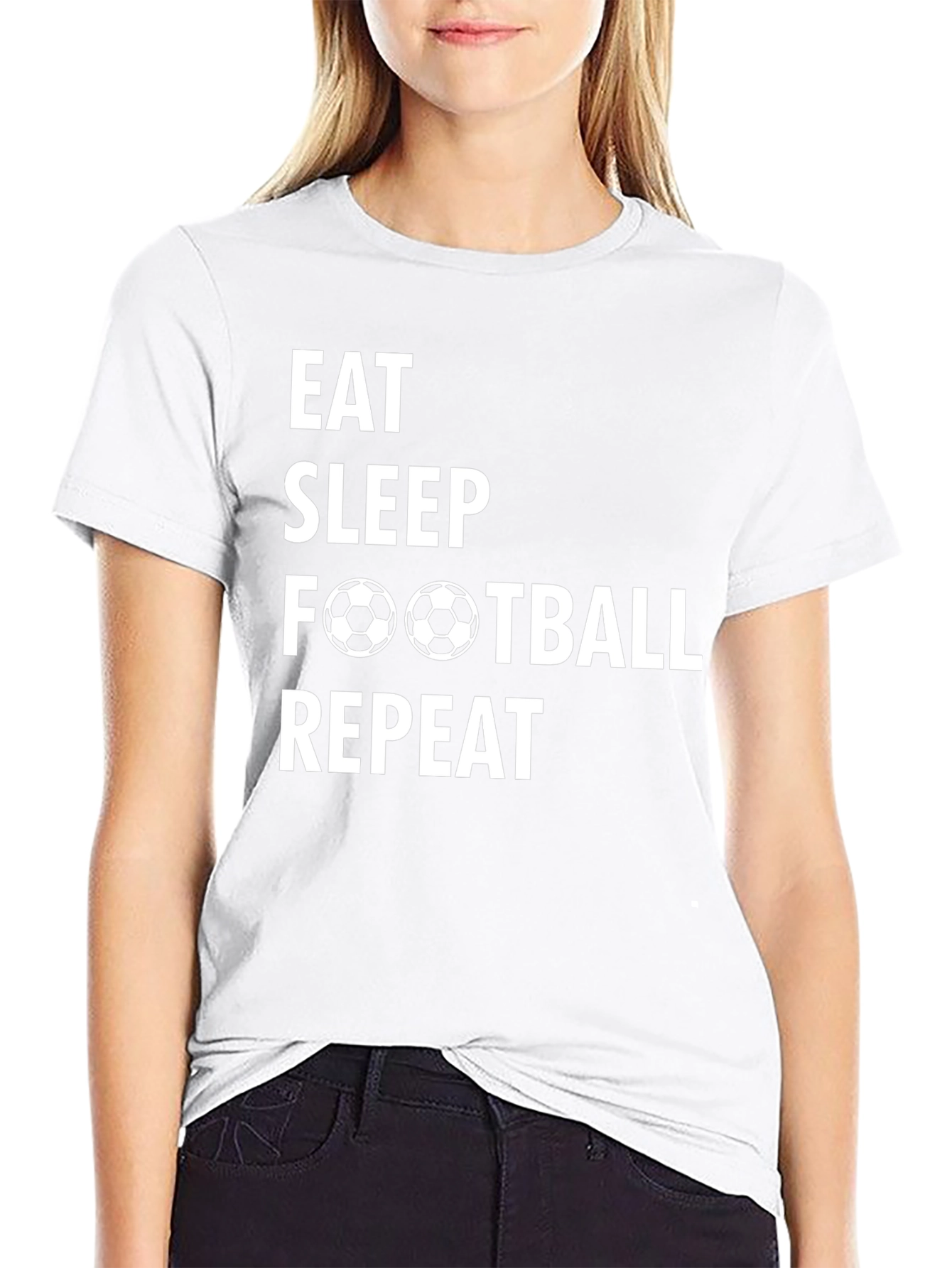 Eat Sleep Football Repeat Graphic T-Shirt