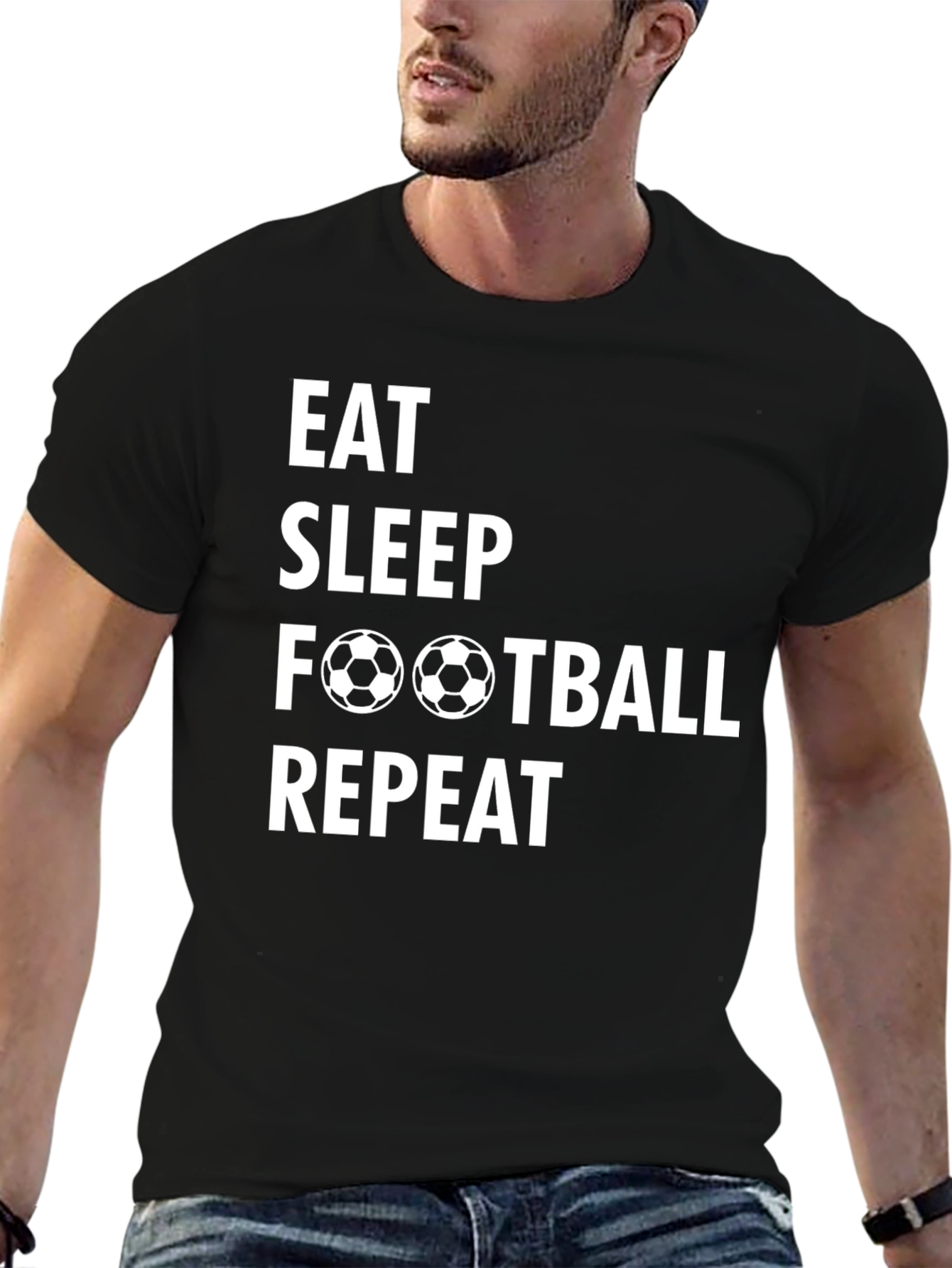 Eat Sleep Football Repeat Graphic T-Shirt