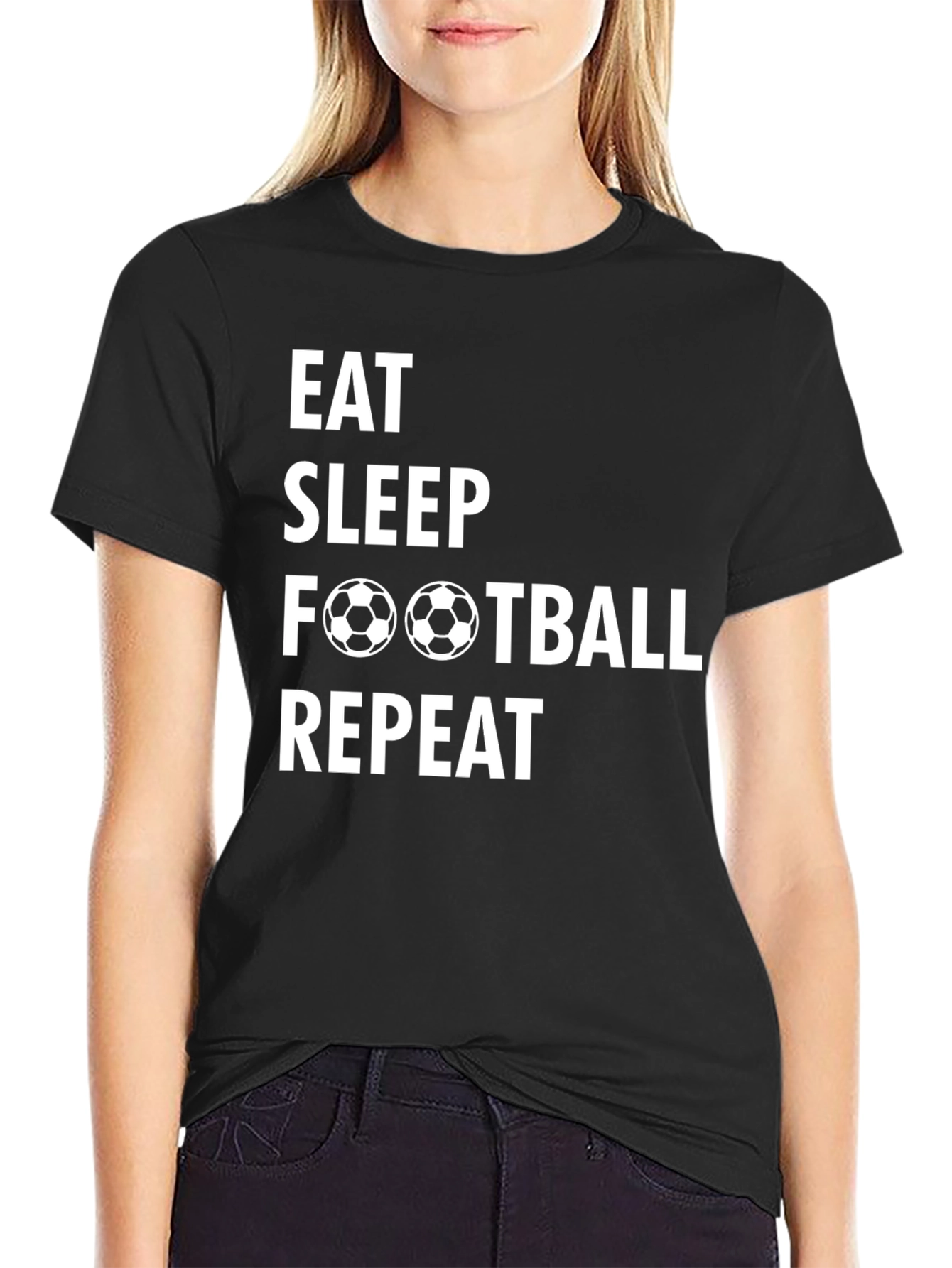 Eat Sleep Football Repeat Graphic T-Shirt
