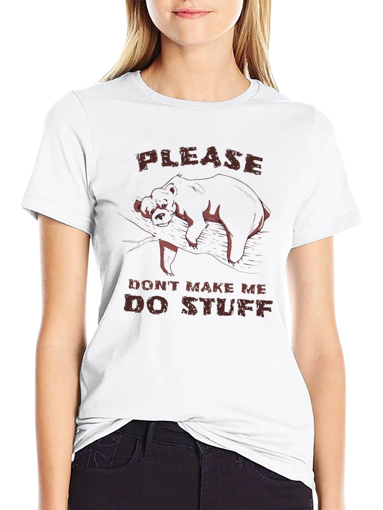 Lazy Bear Graphic T-Shirt - Funny Animal Tee