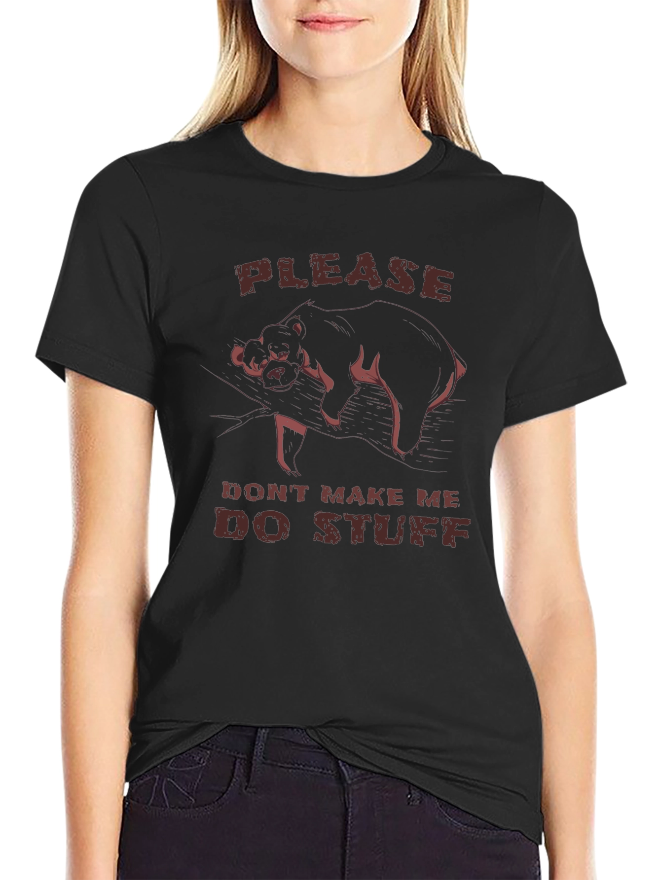 Lazy Bear Graphic T-Shirt - Funny Animal Tee