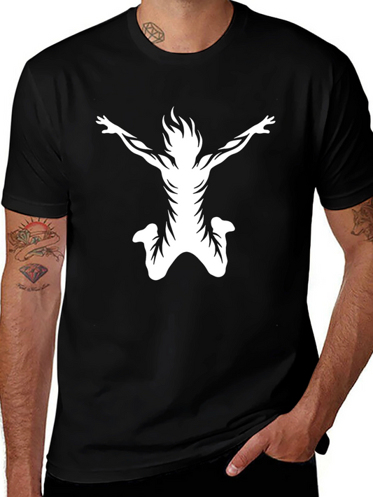 Black Graphic Tee - Abstract Jumper Design