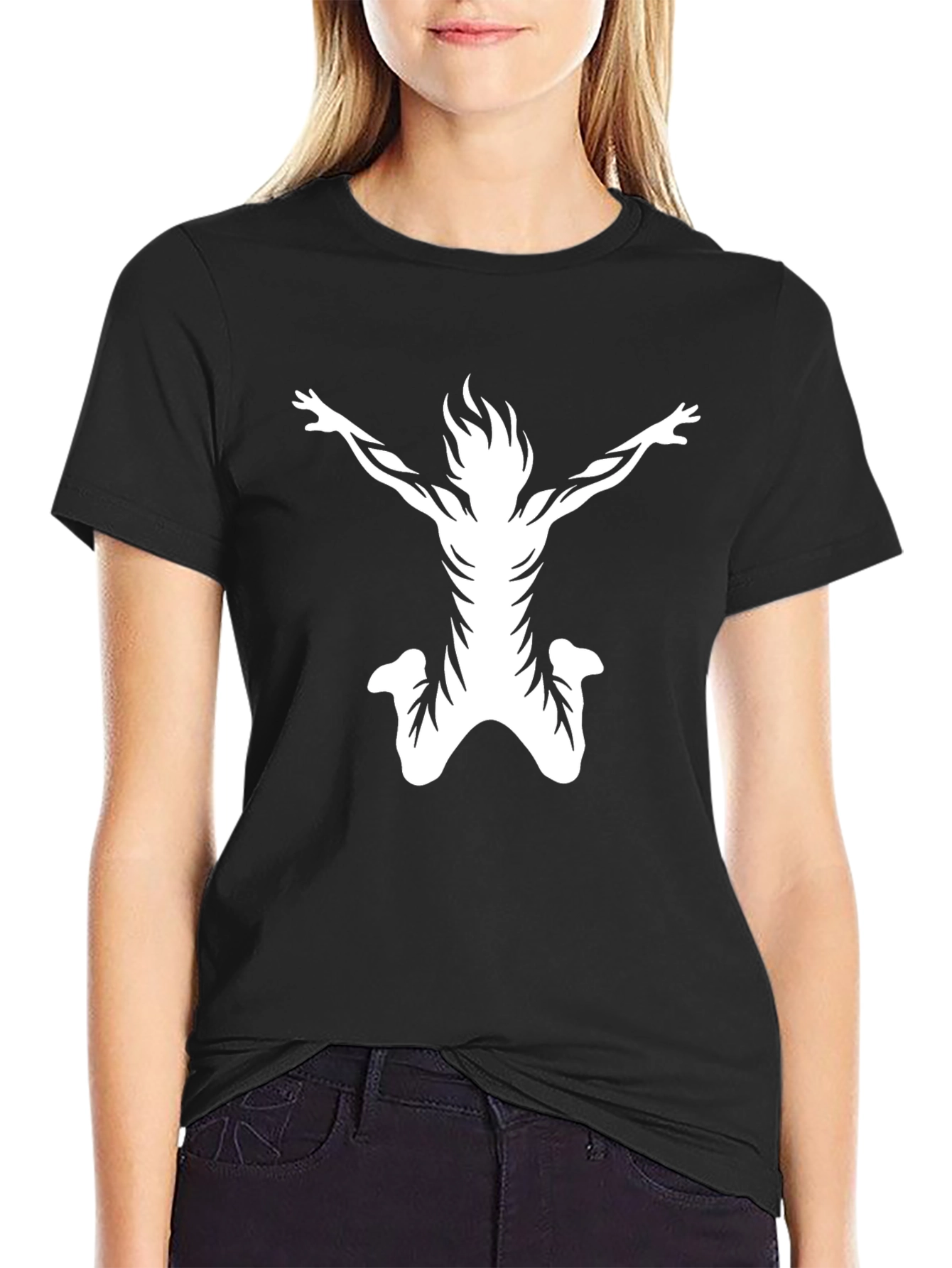 Black Graphic Tee - Abstract Jumper Design