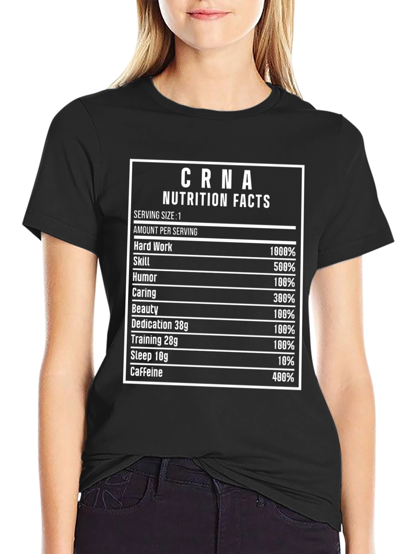 CRNA Nutrition Facts Funny T-Shirt