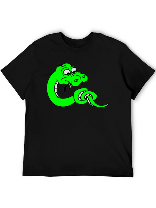 Cartoon Snake Black T-Shirt