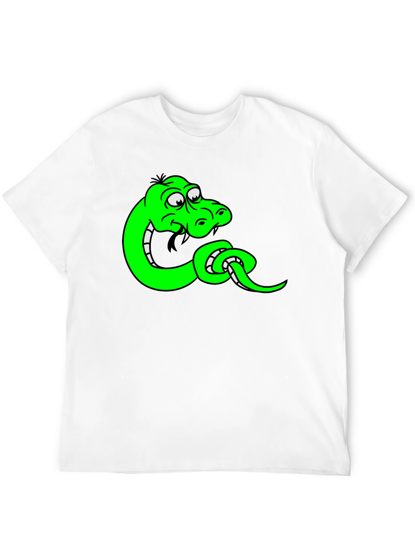 Cartoon Snake Black T-Shirt