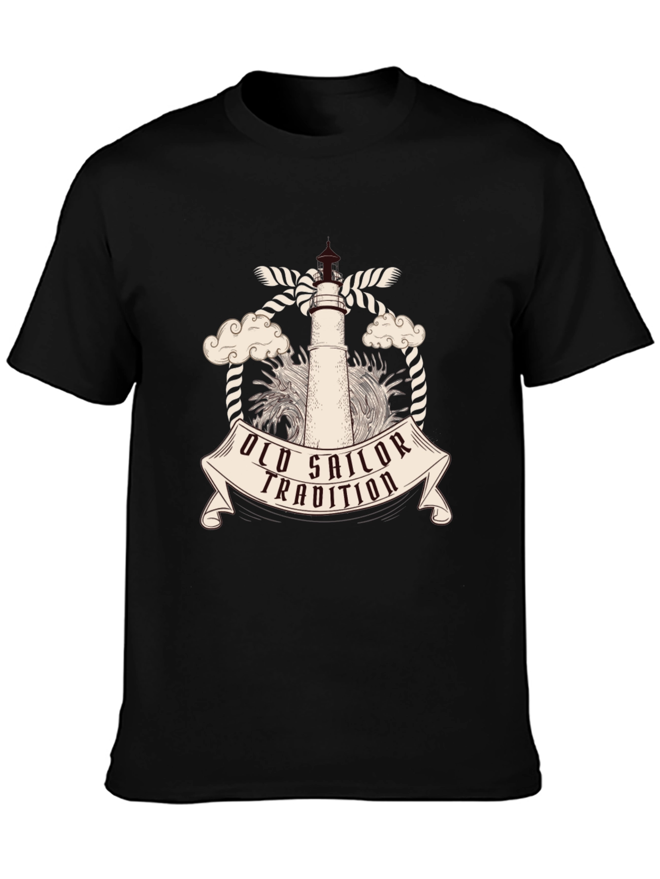 Old Sailor Tradition Tee - Nautical Lighthouse Design