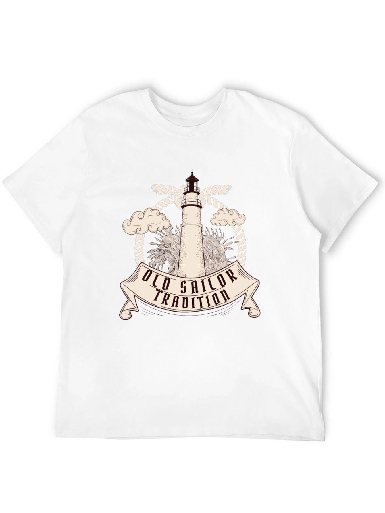 Old Sailor Tradition Tee - Nautical Lighthouse Design