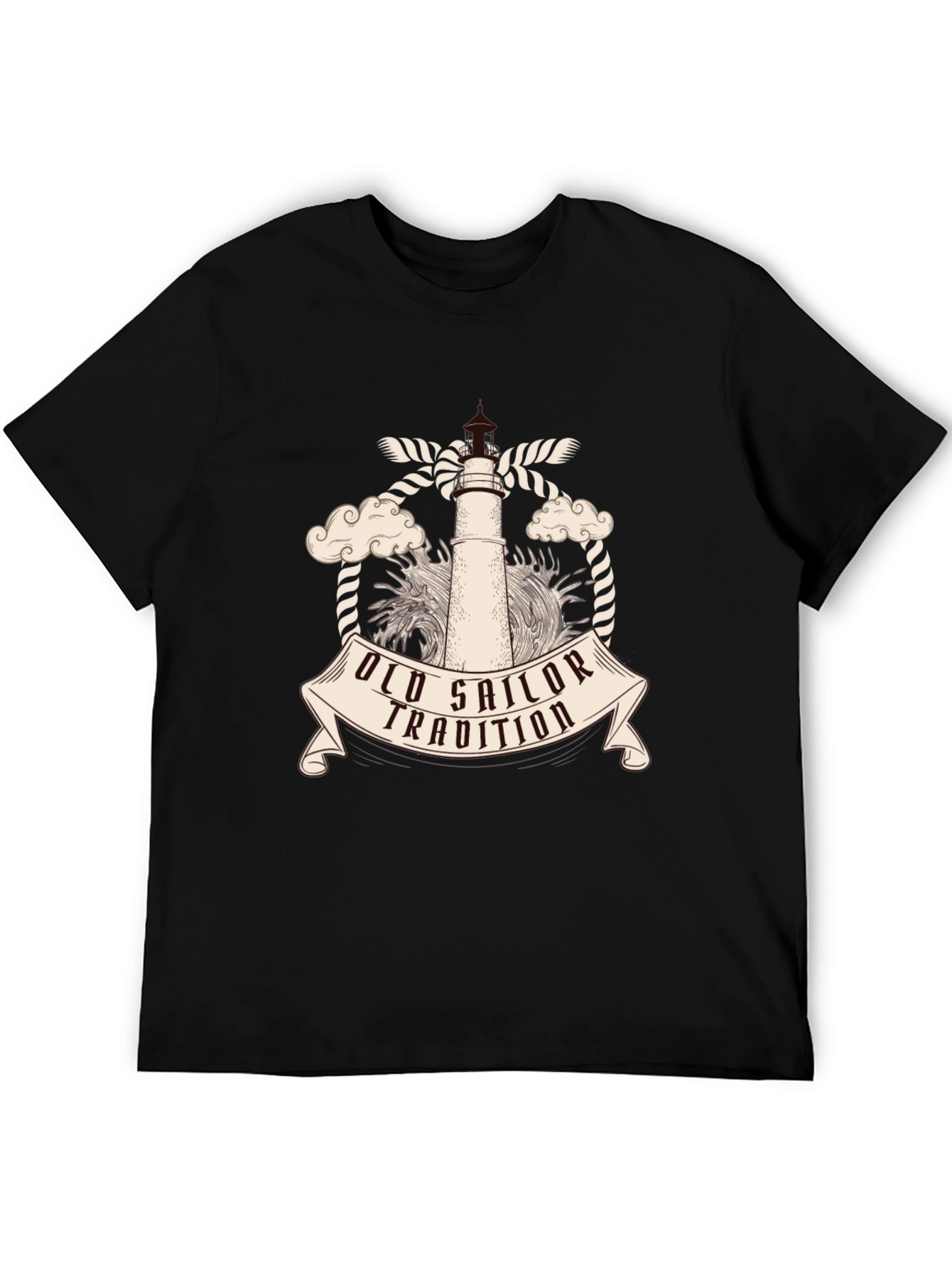 Old Sailor Tradition Tee - Nautical Lighthouse Design