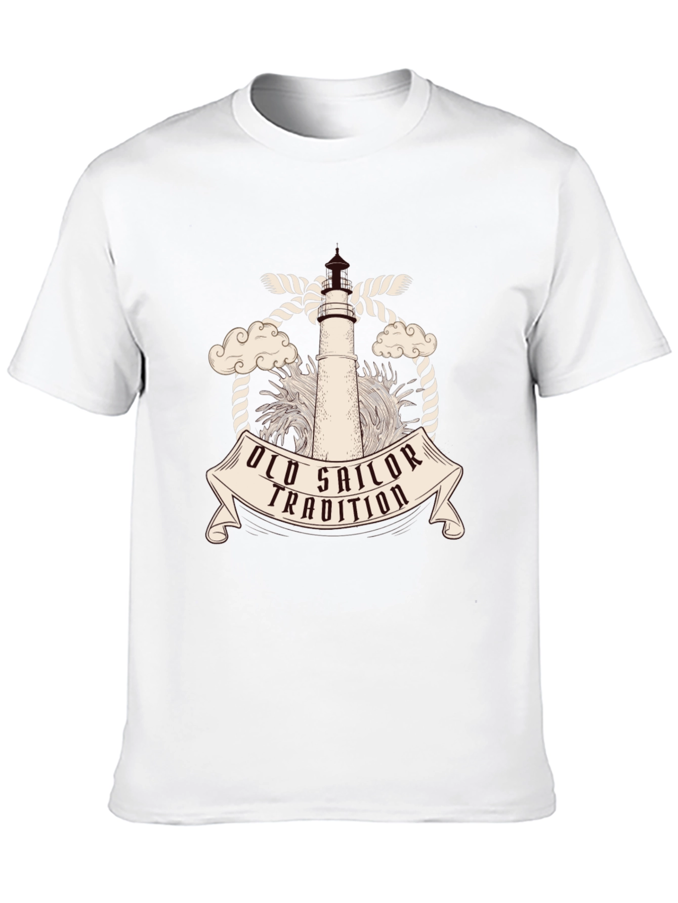 Old Sailor Tradition Tee - Nautical Lighthouse Design