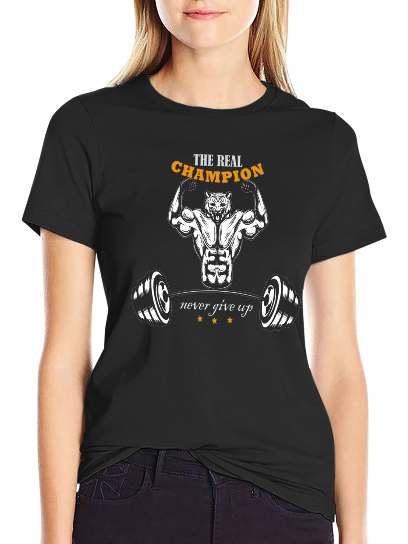 Champion Graphic T-Shirt - Fitness Tiger Design