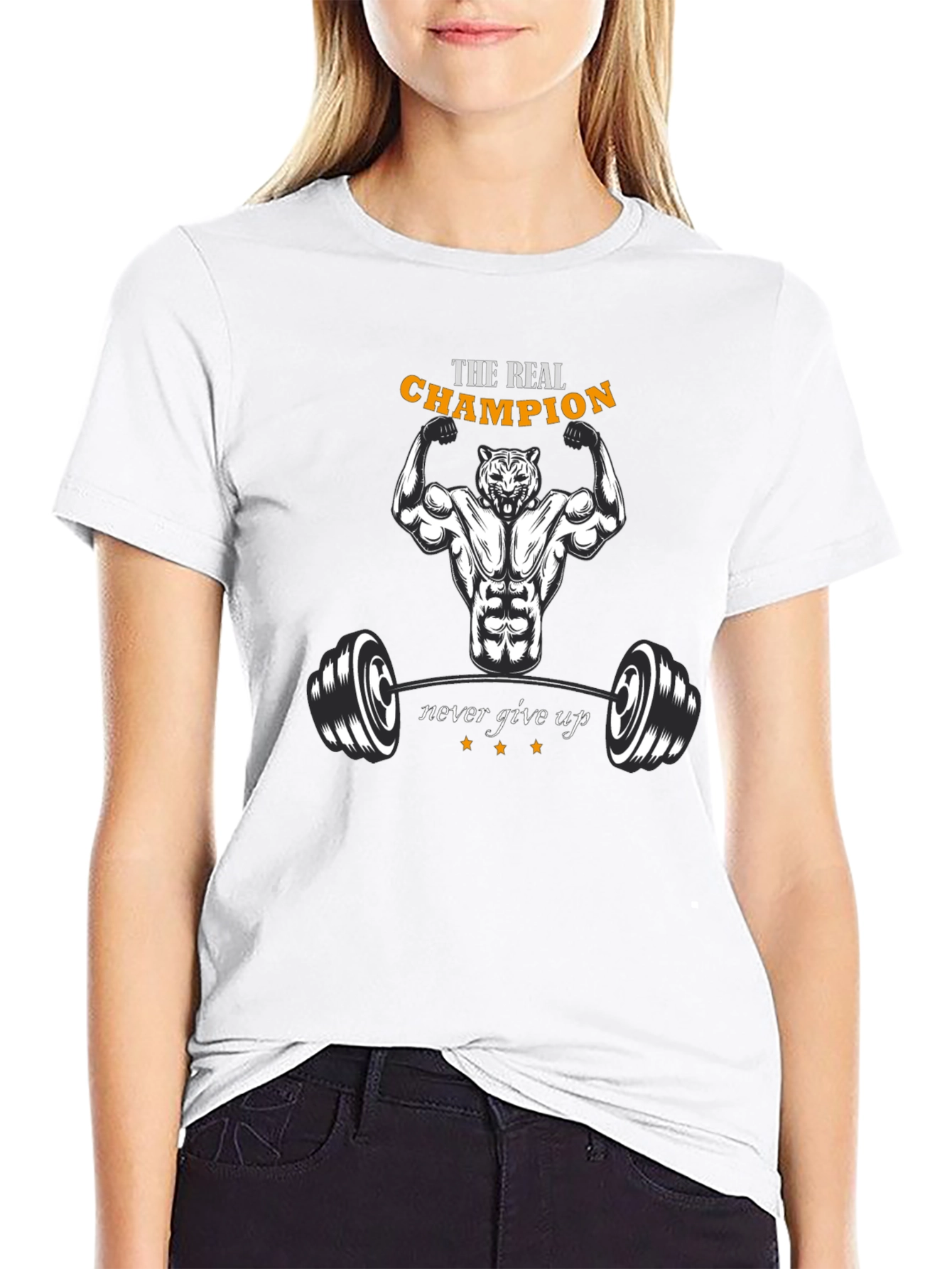 Champion Graphic T-Shirt - Fitness Tiger Design