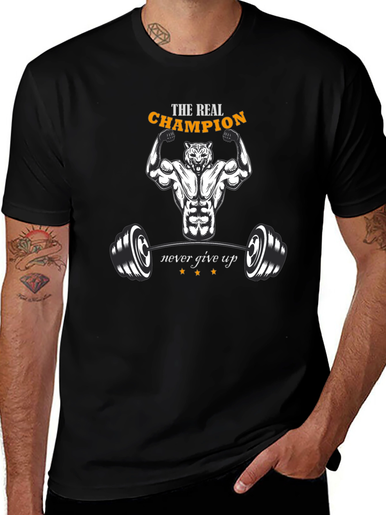 Champion Graphic T-Shirt - Fitness Tiger Design