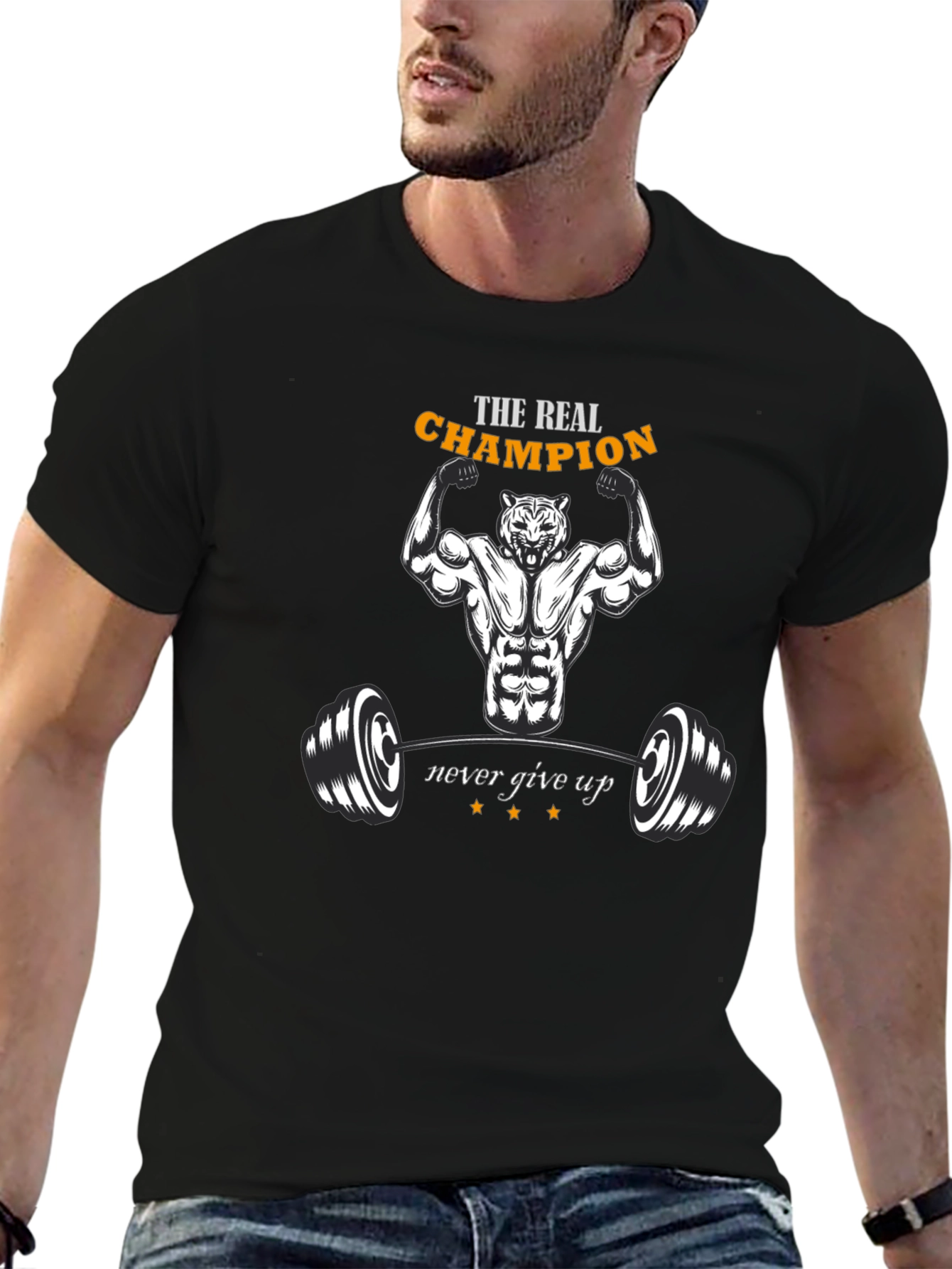 Champion Graphic T-Shirt - Fitness Tiger Design
