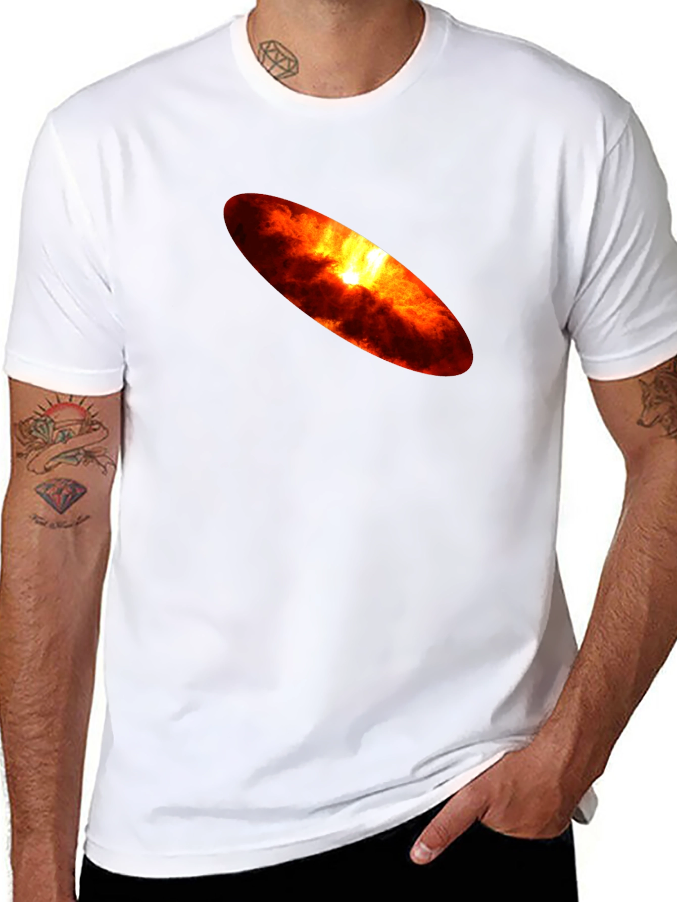 Fiery Sun Graphic Black T-Shirt