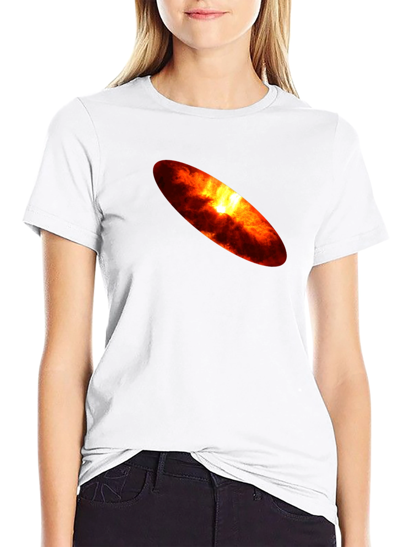Fiery Sun Graphic Black T-Shirt