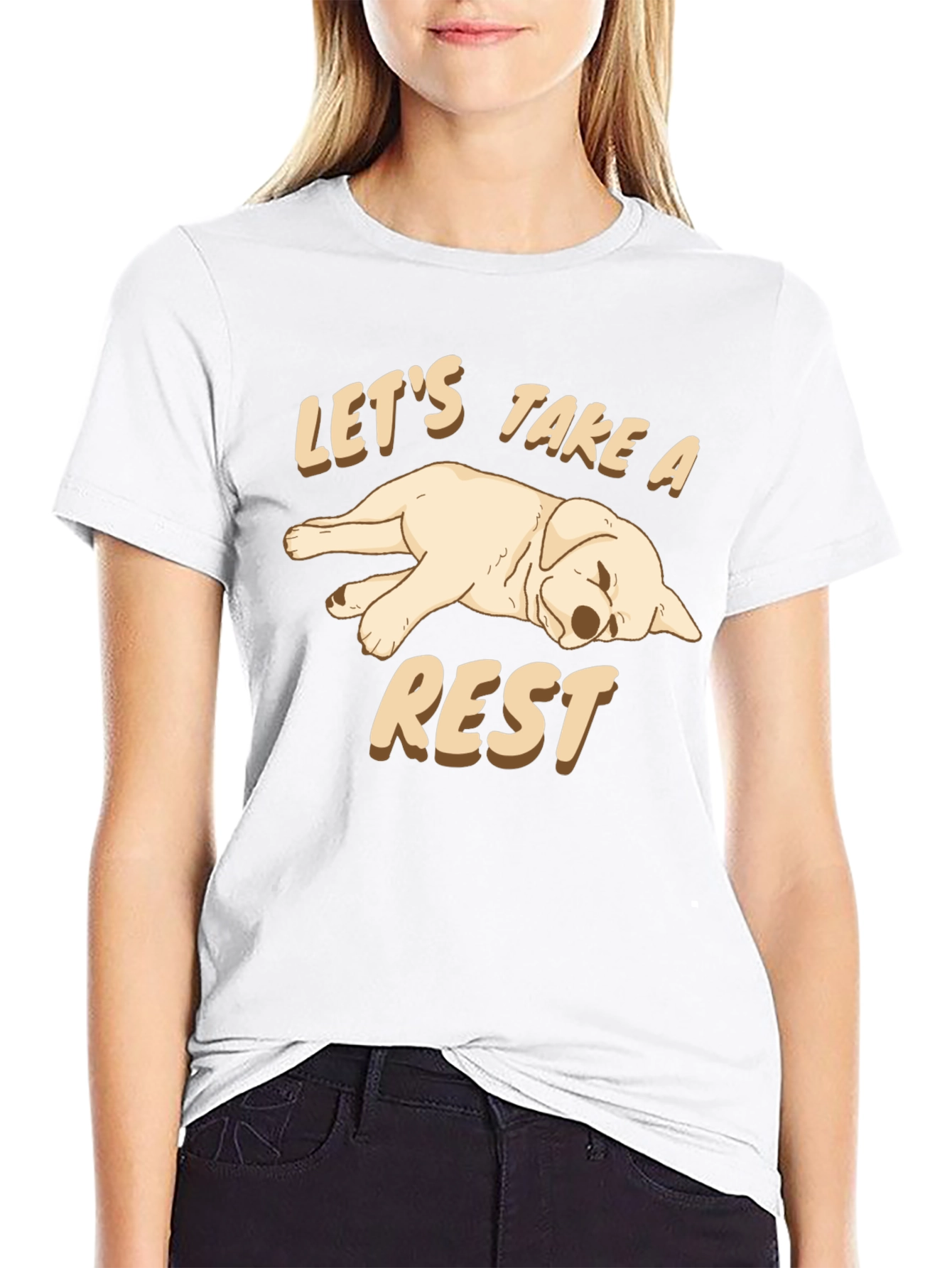 Lets Take a Rest Dog Graphic T-Shirt
