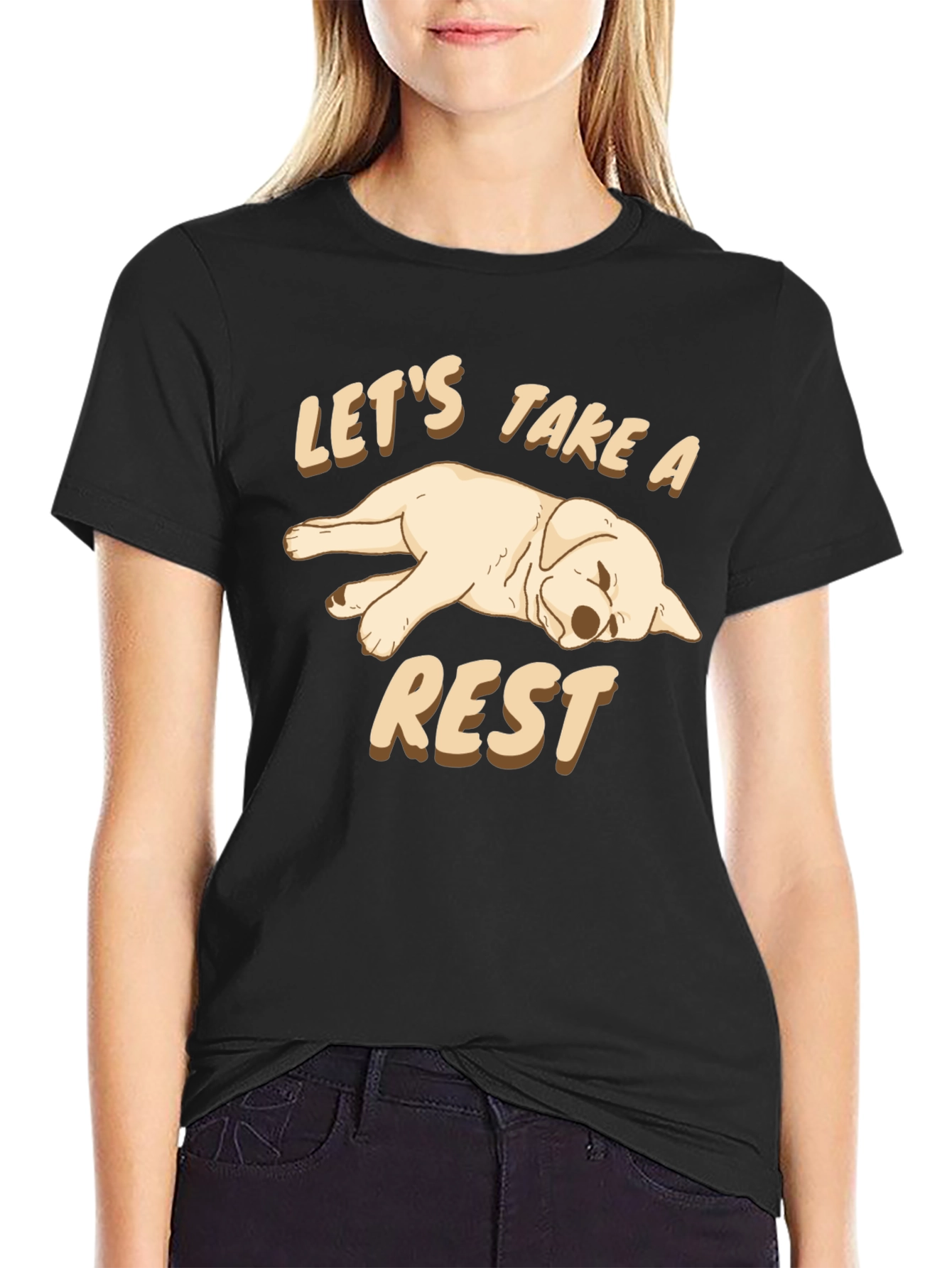 Lets Take a Rest Dog Graphic T-Shirt
