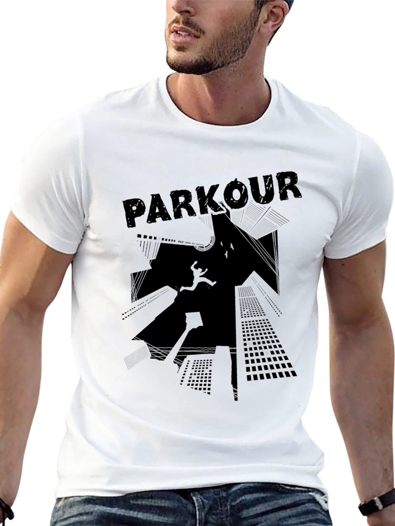 Parkour Cityscape Graphic T-Shirt - Urban Style