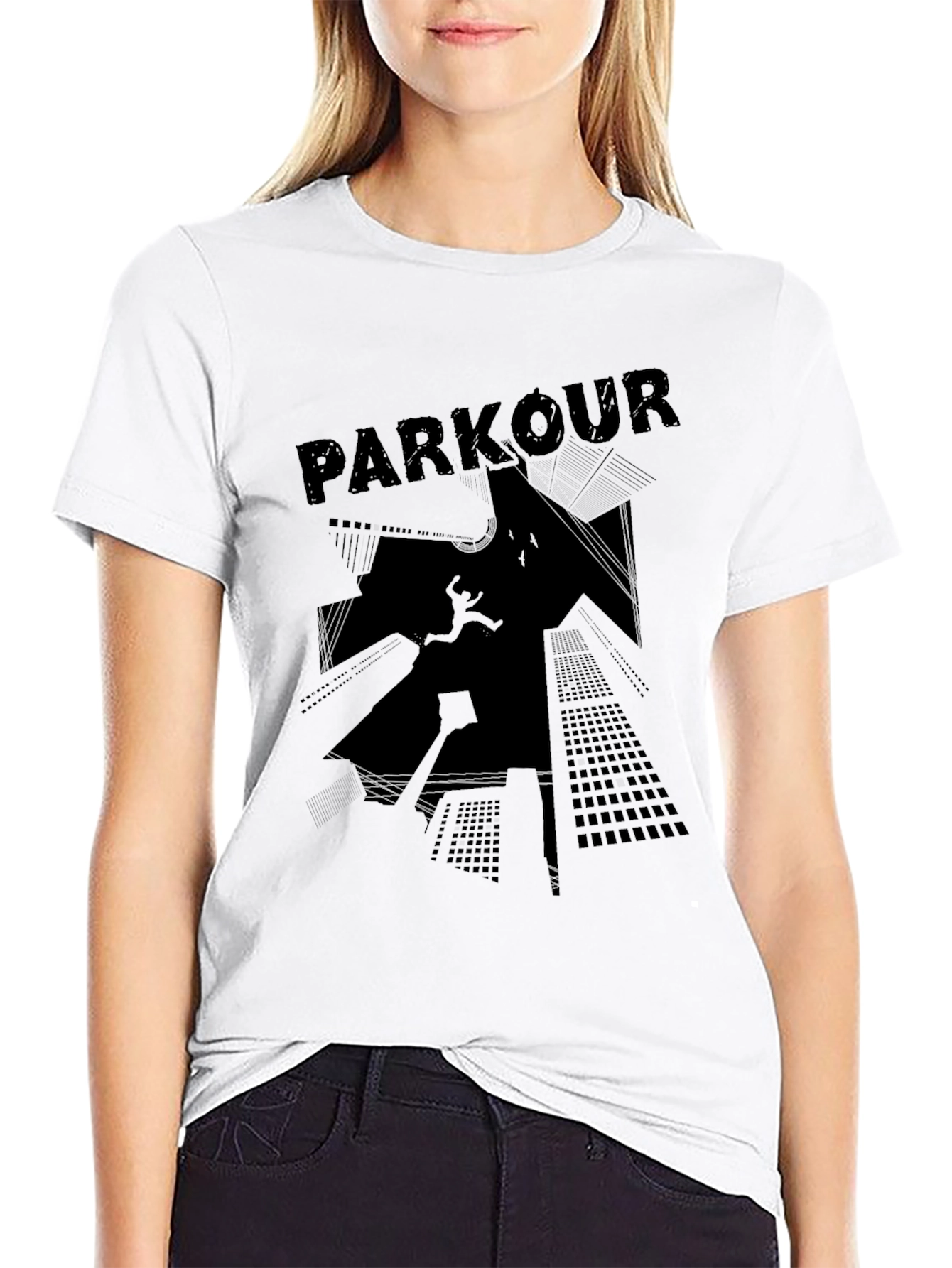 Parkour Cityscape Graphic T-Shirt - Urban Style