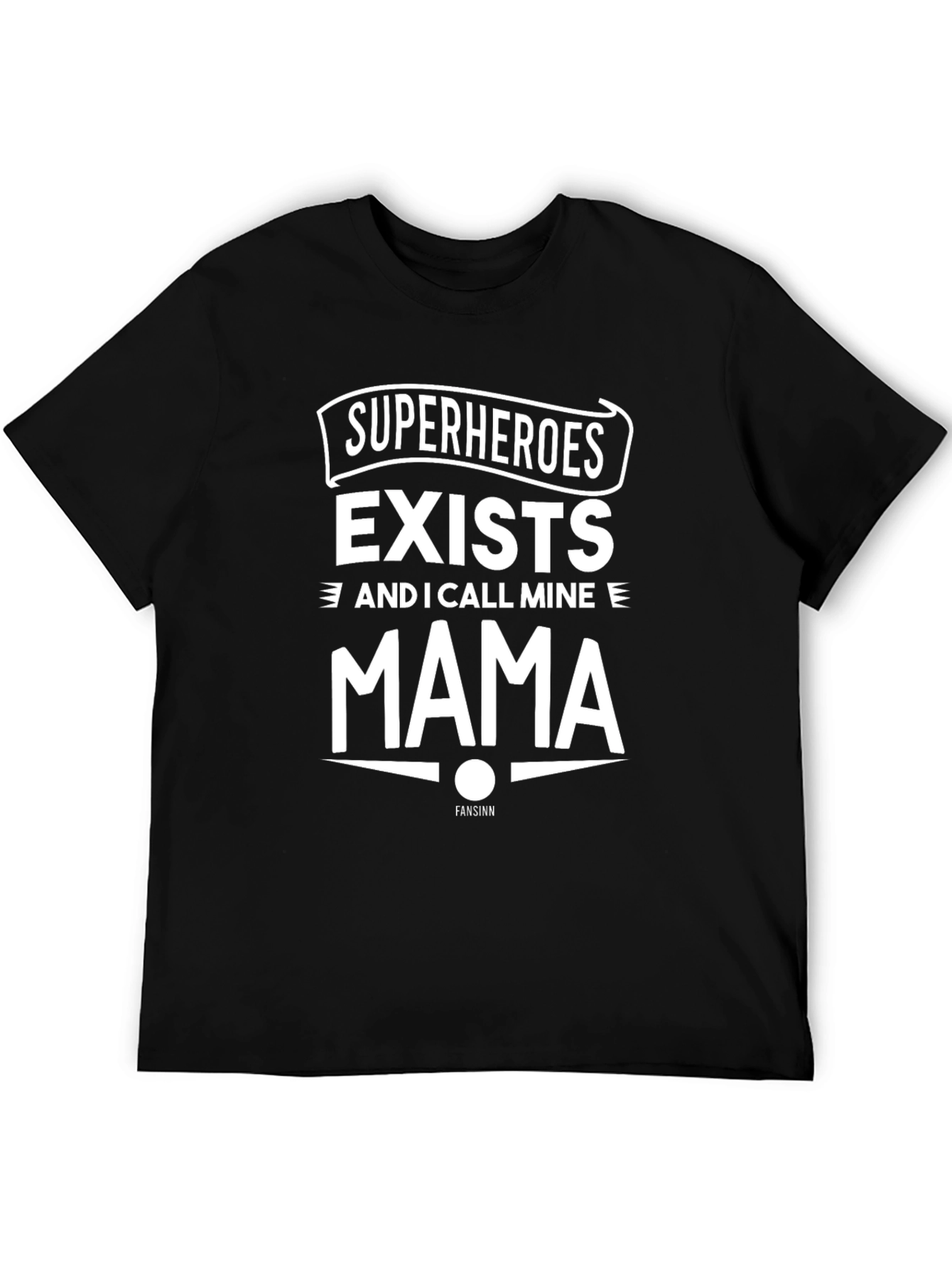 Superheroes Mama T-Shirt - Black Cotton
