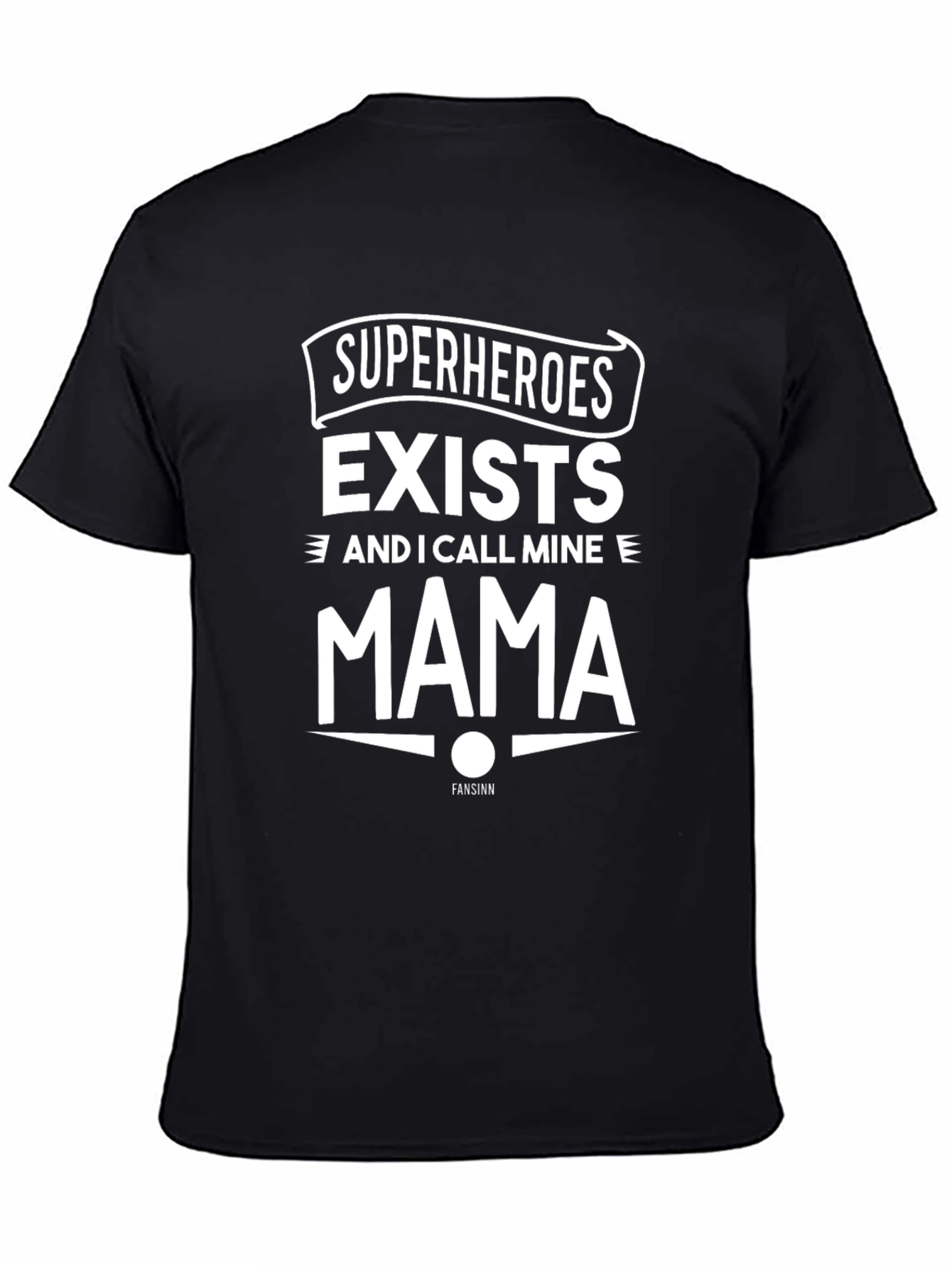 Superheroes Mama T-Shirt - Black Cotton