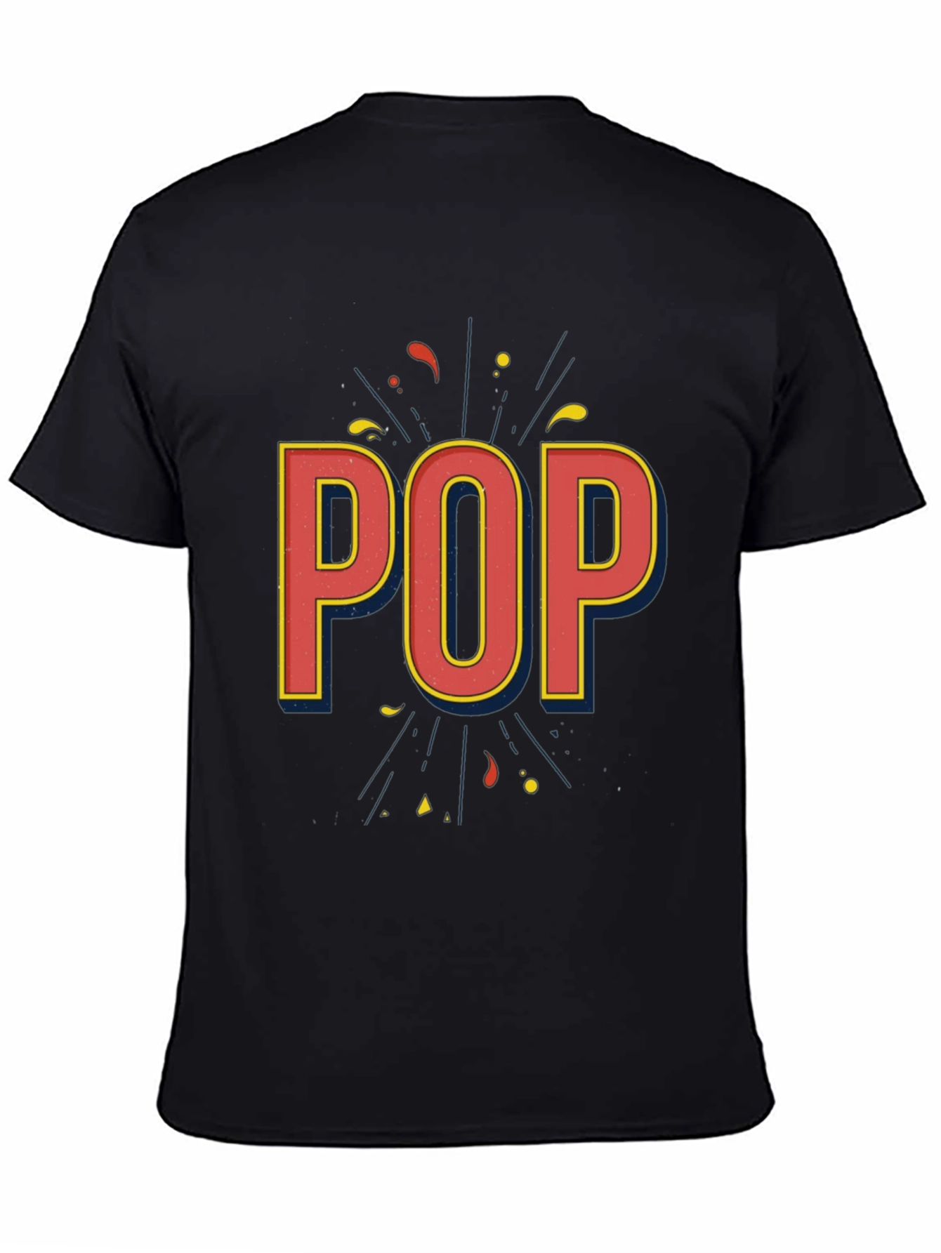 Retro Style POP Graphic Black T-Shirt