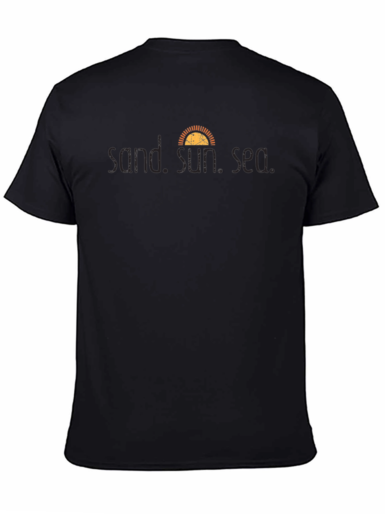 Sand Sun Sea Graphic Black T-Shirt