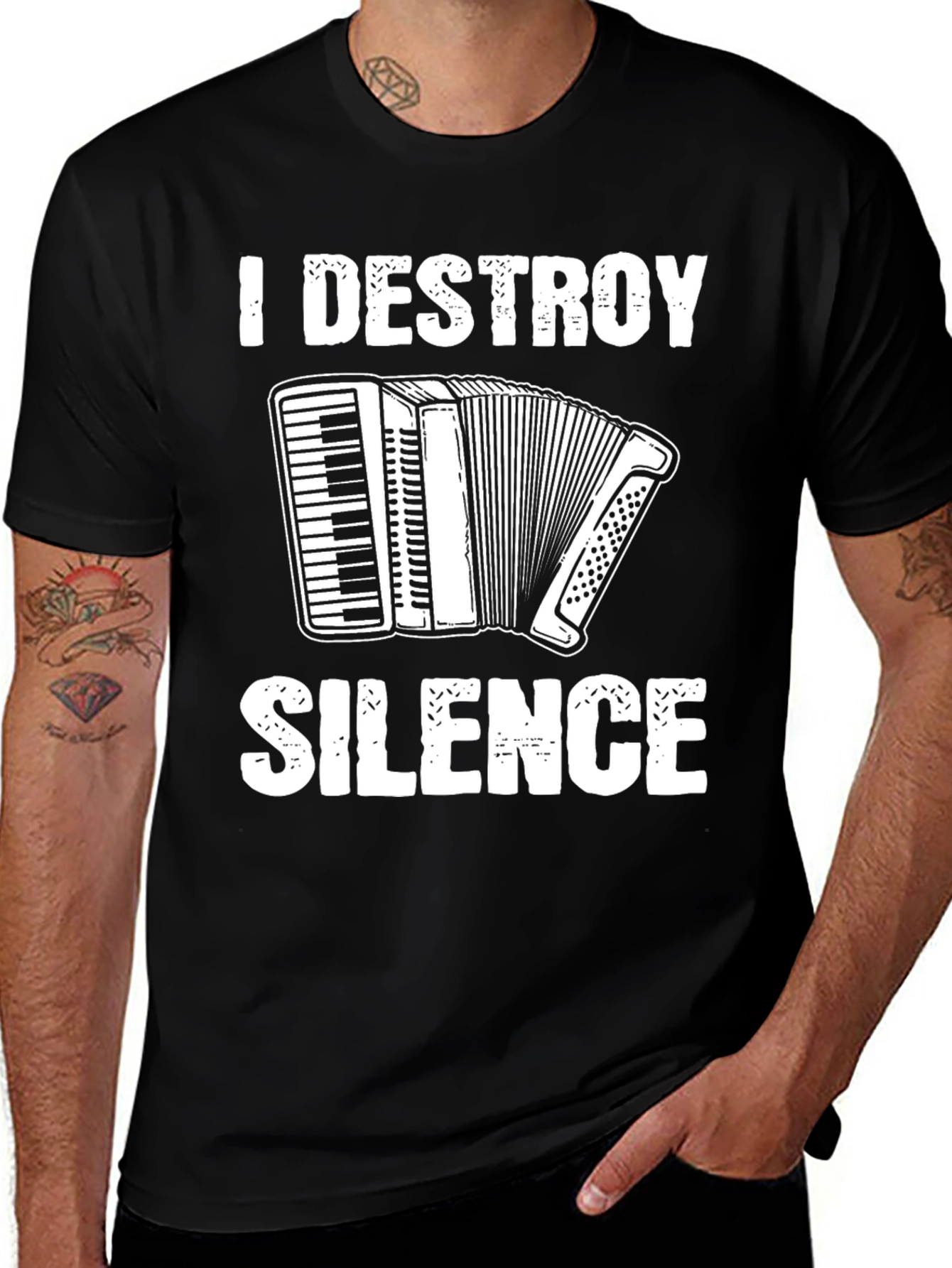 I Destroy Silence Accordion T-Shirt