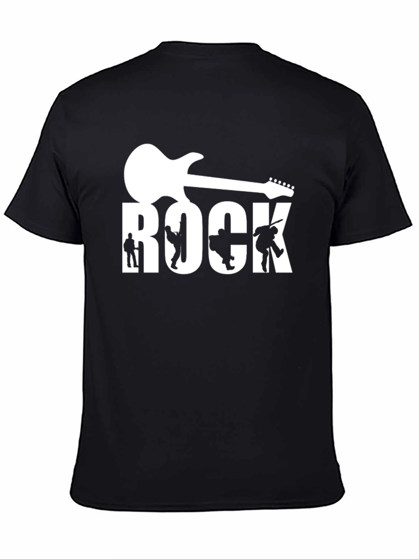 Rock Band Guitar Graphic Tee - Black