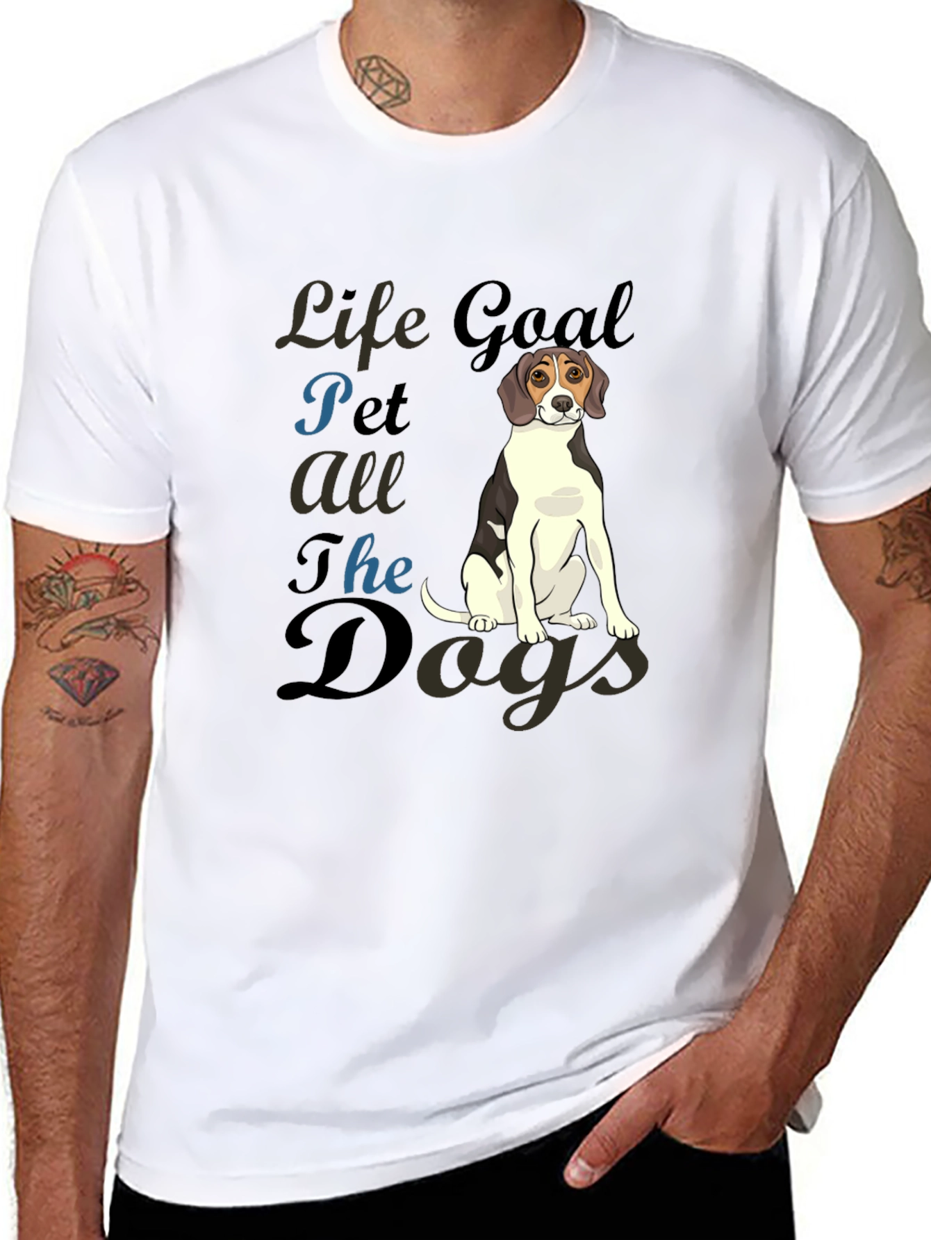 Life Goal Pet All The Dogs Black T-Shirt