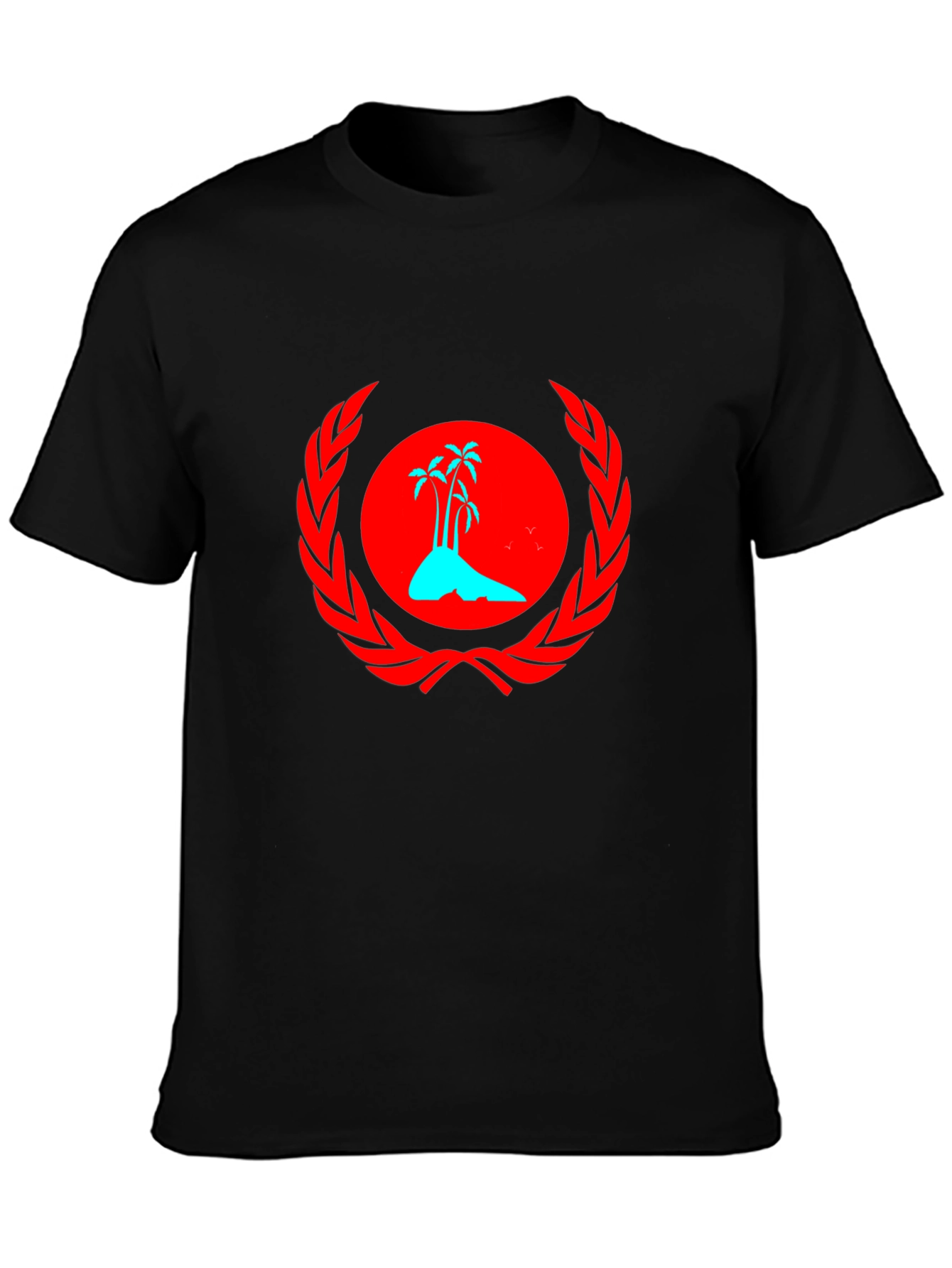 Tropical Island Graphic Tee - Black
