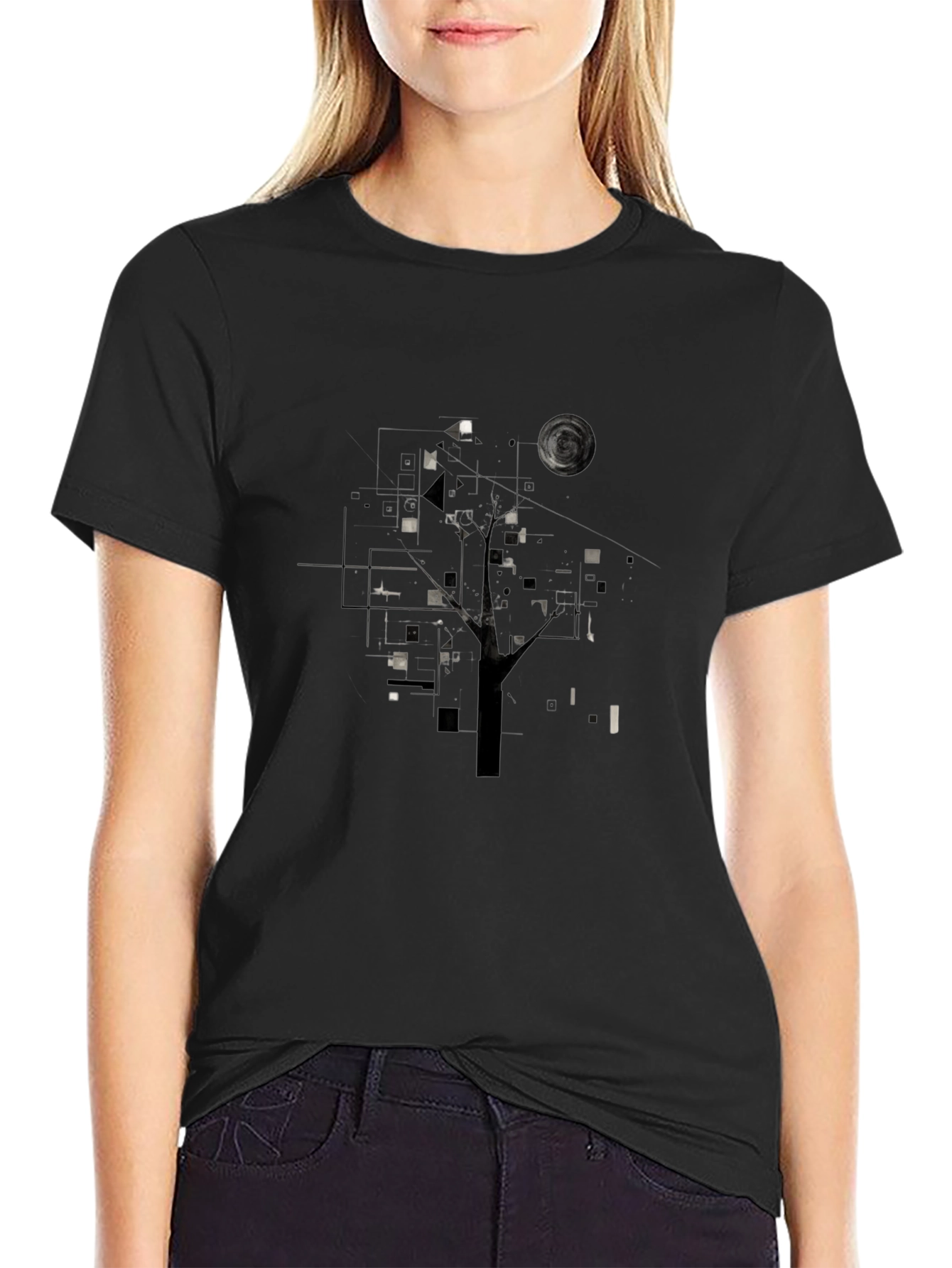 Geometric Black T-Shirt